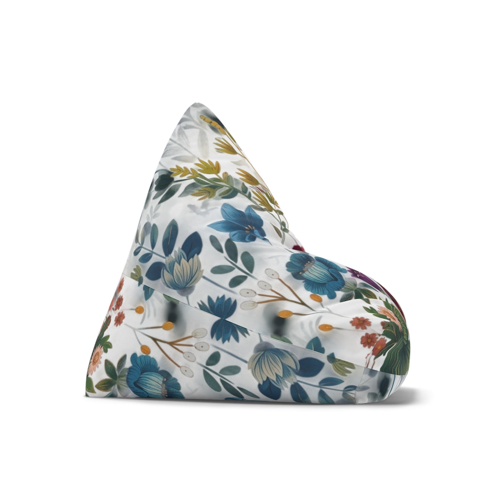 Vintage Floral Pattern Bean Bag Chair Cover | Botanical Flower Print