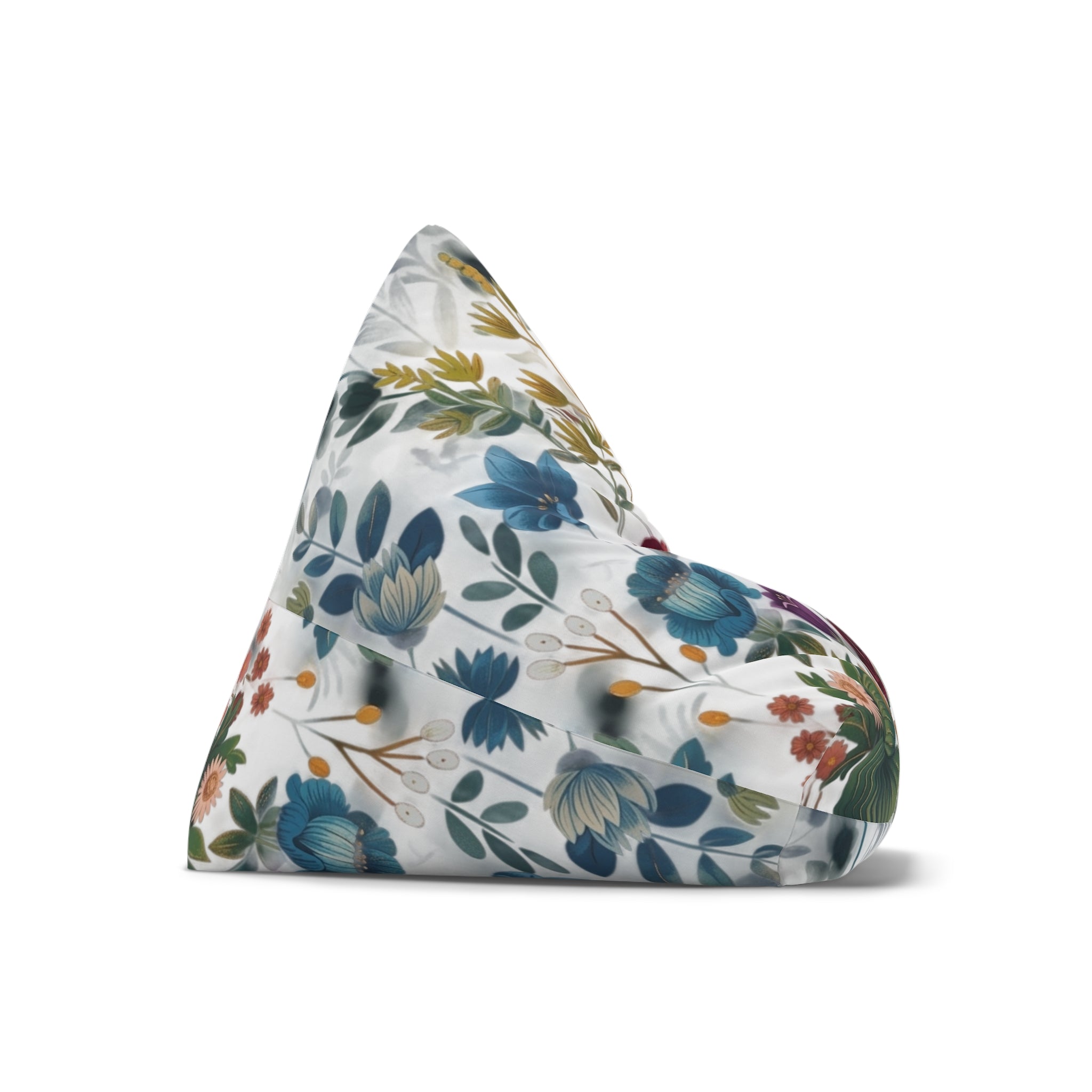 Vintage Floral Pattern Bean Bag Chair Cover | Botanical Flower Print