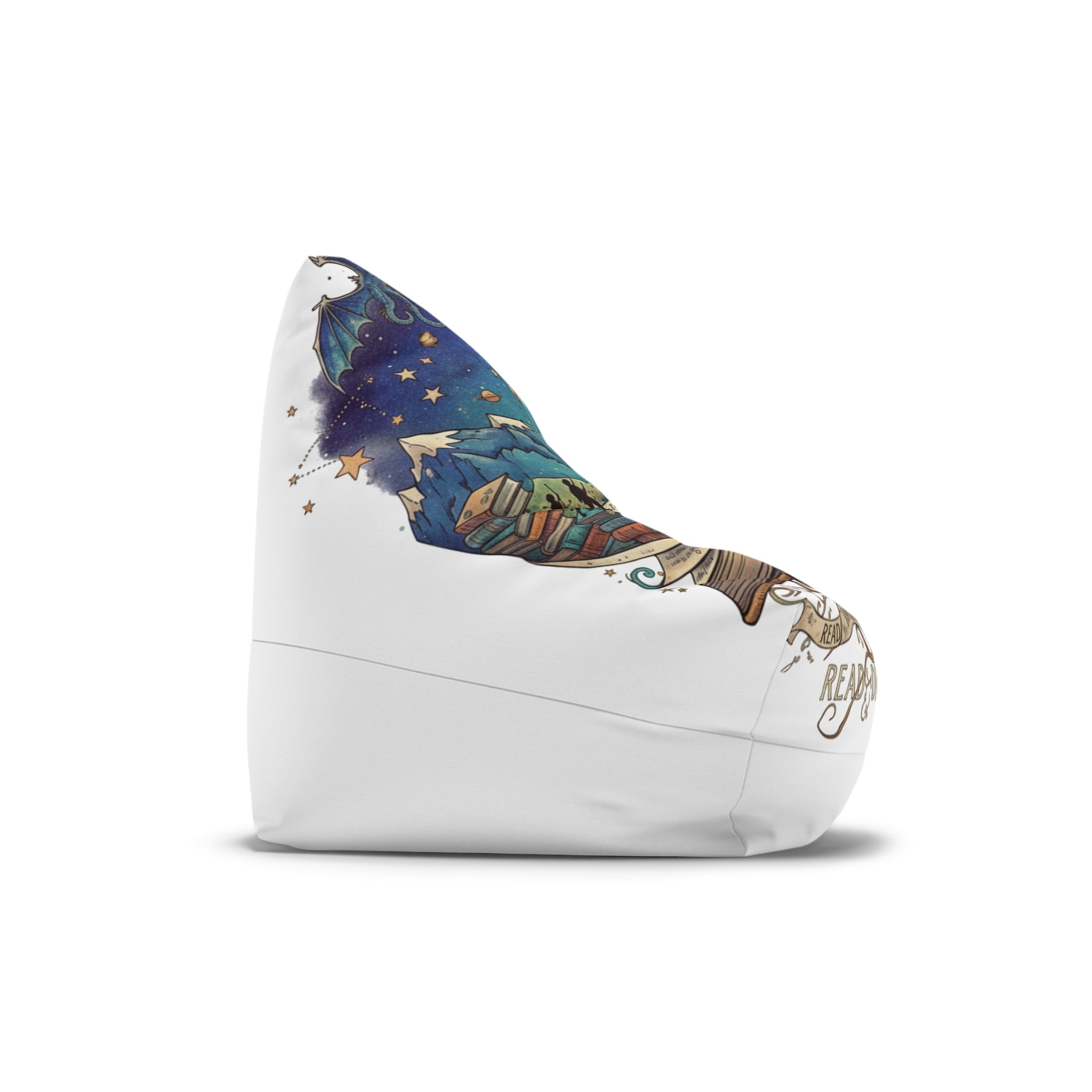 Read, Dream, Explore Bean Bag Chair Cover | Bookish Adventure Illustration