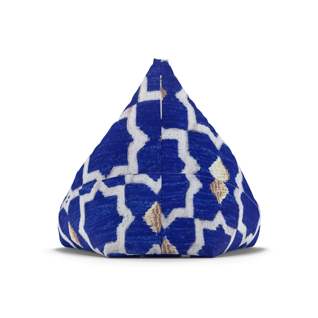 Blue Moroccan Tile Bean Bag Cover | Geometric Pattern