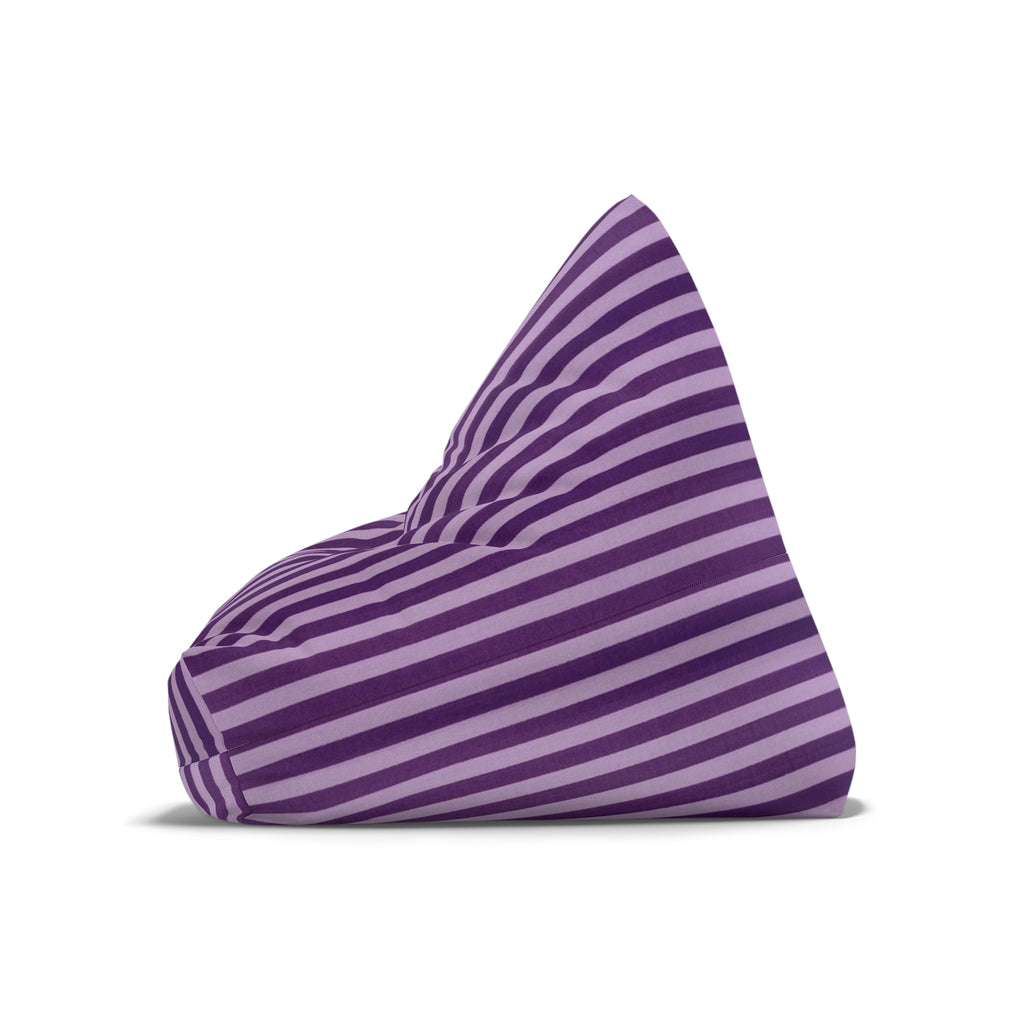 Purple Striped Bean Bag Chair Cover | Lavender Plum Stripe Pattern
