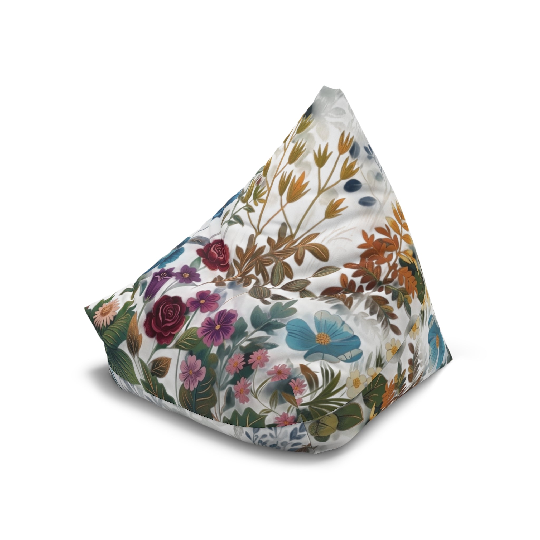 Vintage Floral Pattern Bean Bag Chair Cover | Botanical Flower Print