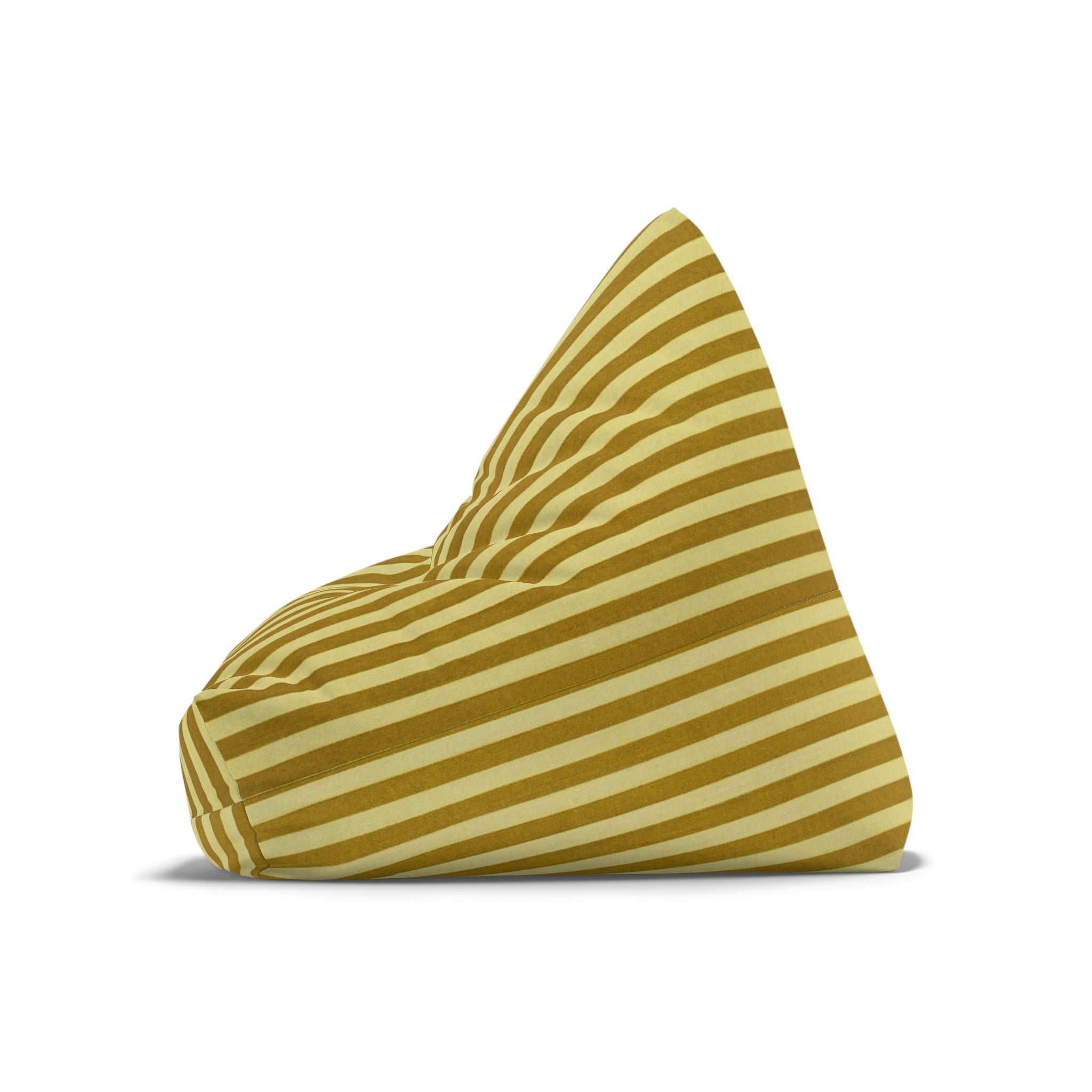 Yellow Stripe Bean Bag Chair Cover | Modern Nautical Striped Pattern