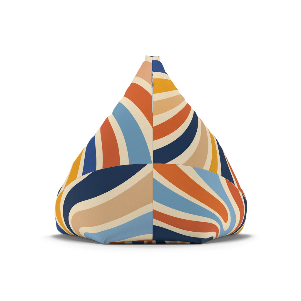 Retro Sunburst Bean Bag Cover – 70s Wavy Stripes Accent