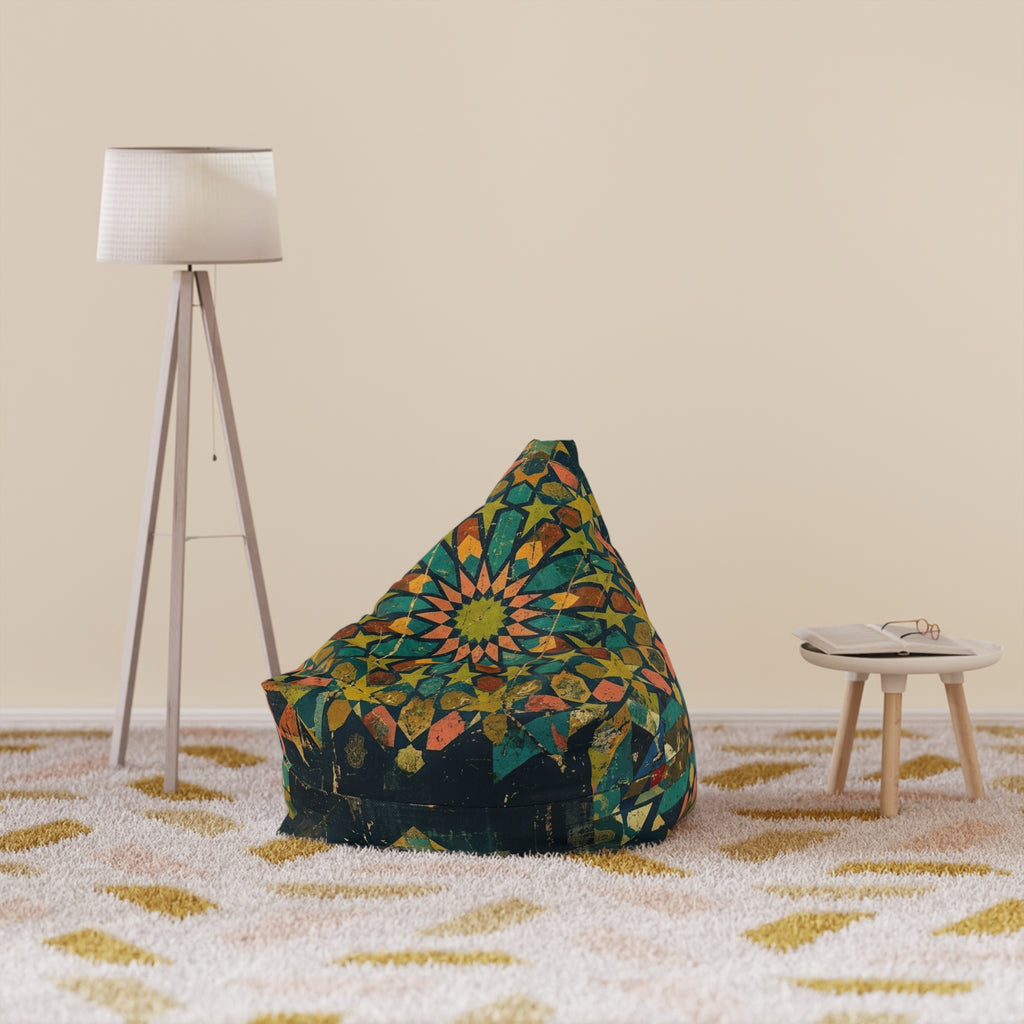 Bohemian Mandala Bean Bag Chair Cover | Vintage Geometric Pattern