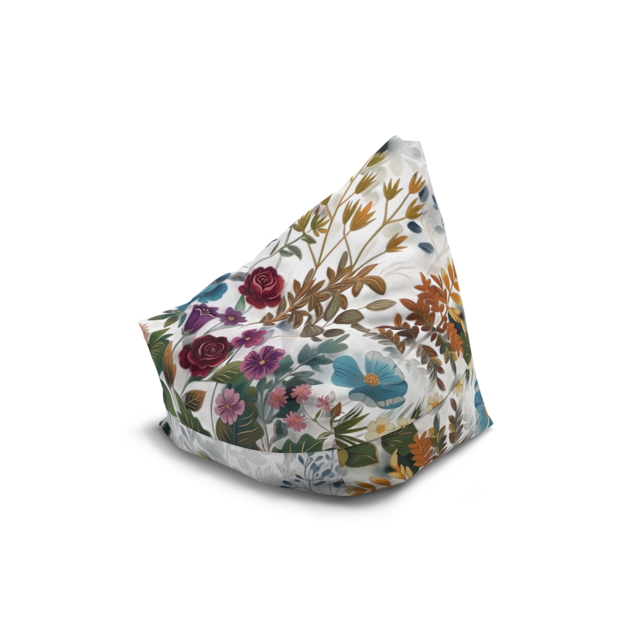 Vintage Floral Pattern Bean Bag Chair Cover | Botanical Flower Print