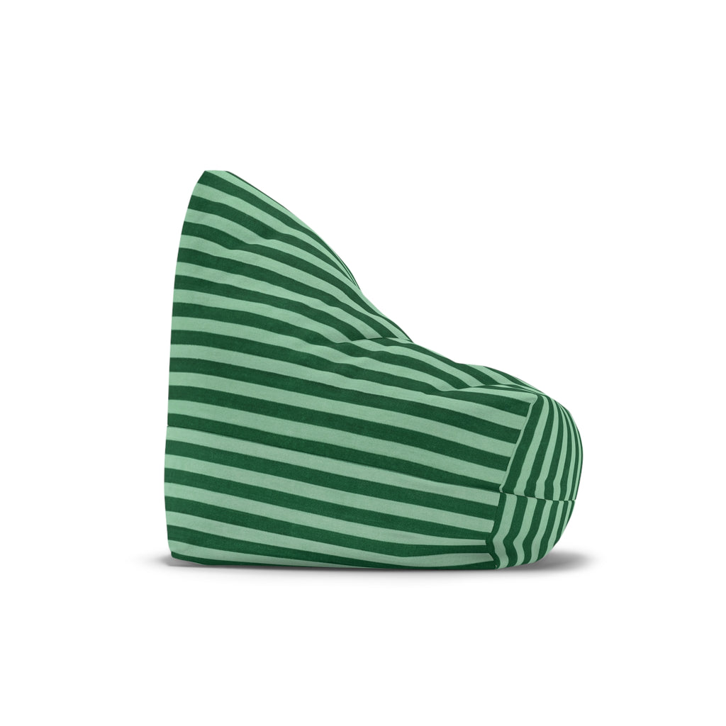 Green Stripe Pattern Bean Bag Chair Cover | Coastal, Nautical Accent