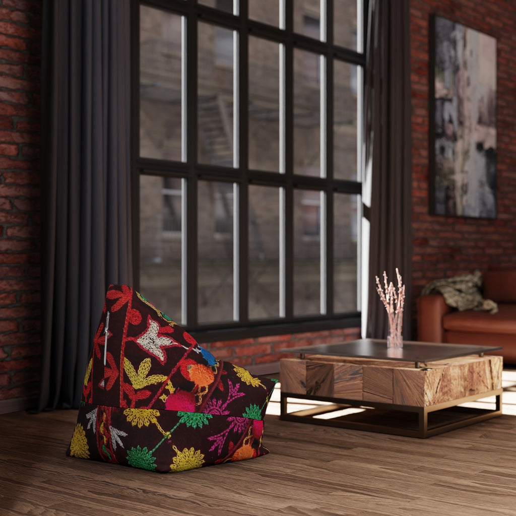 Colorful Floral Bean Bag Chair Cover | Marrakech Design
