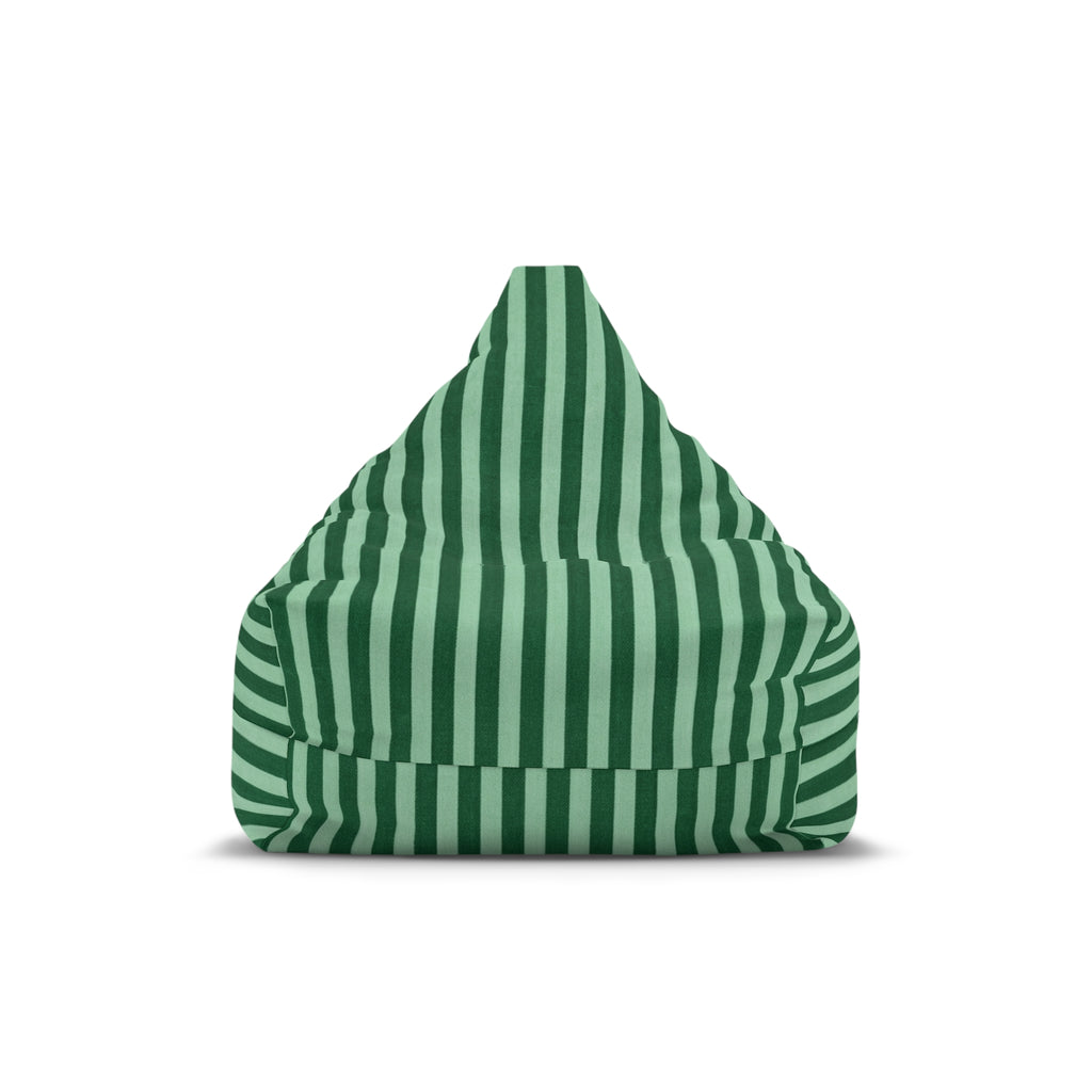 Green Stripe Pattern Bean Bag Chair Cover | Coastal, Nautical Accent