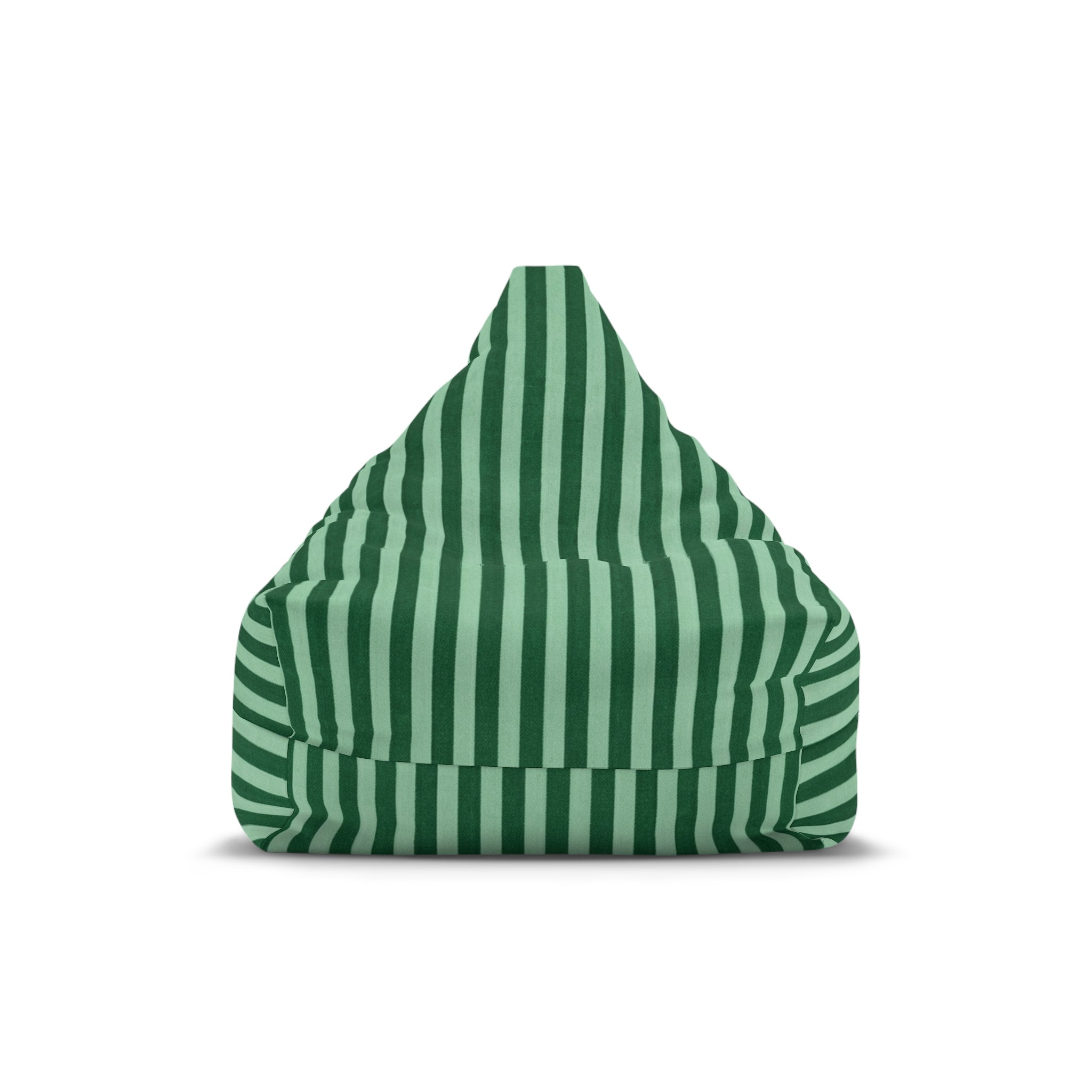 Green Stripe Pattern Bean Bag Chair Cover | Coastal, Nautical Accent