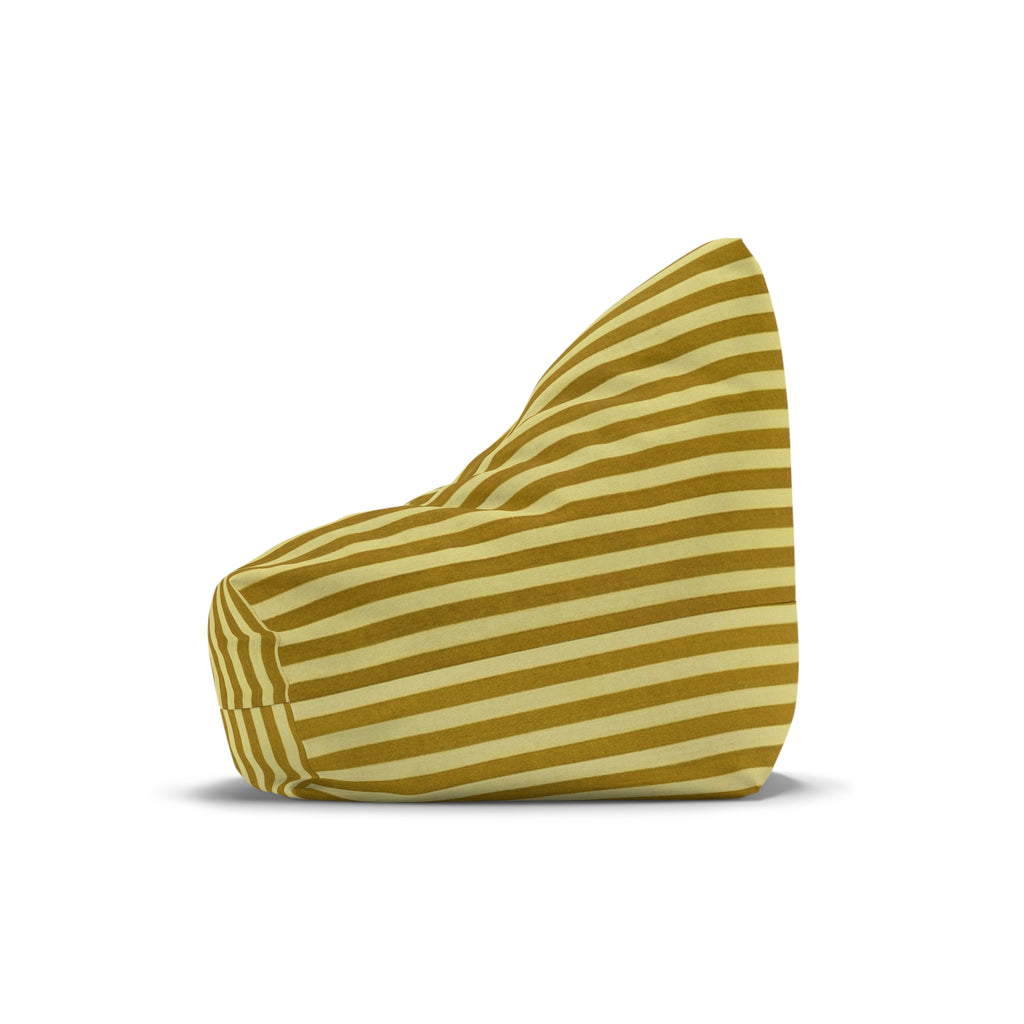 Yellow Stripe Bean Bag Chair Cover | Modern Nautical Striped Pattern