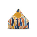 Retro Sunburst Bean Bag Cover – 70s Wavy Stripes Accent