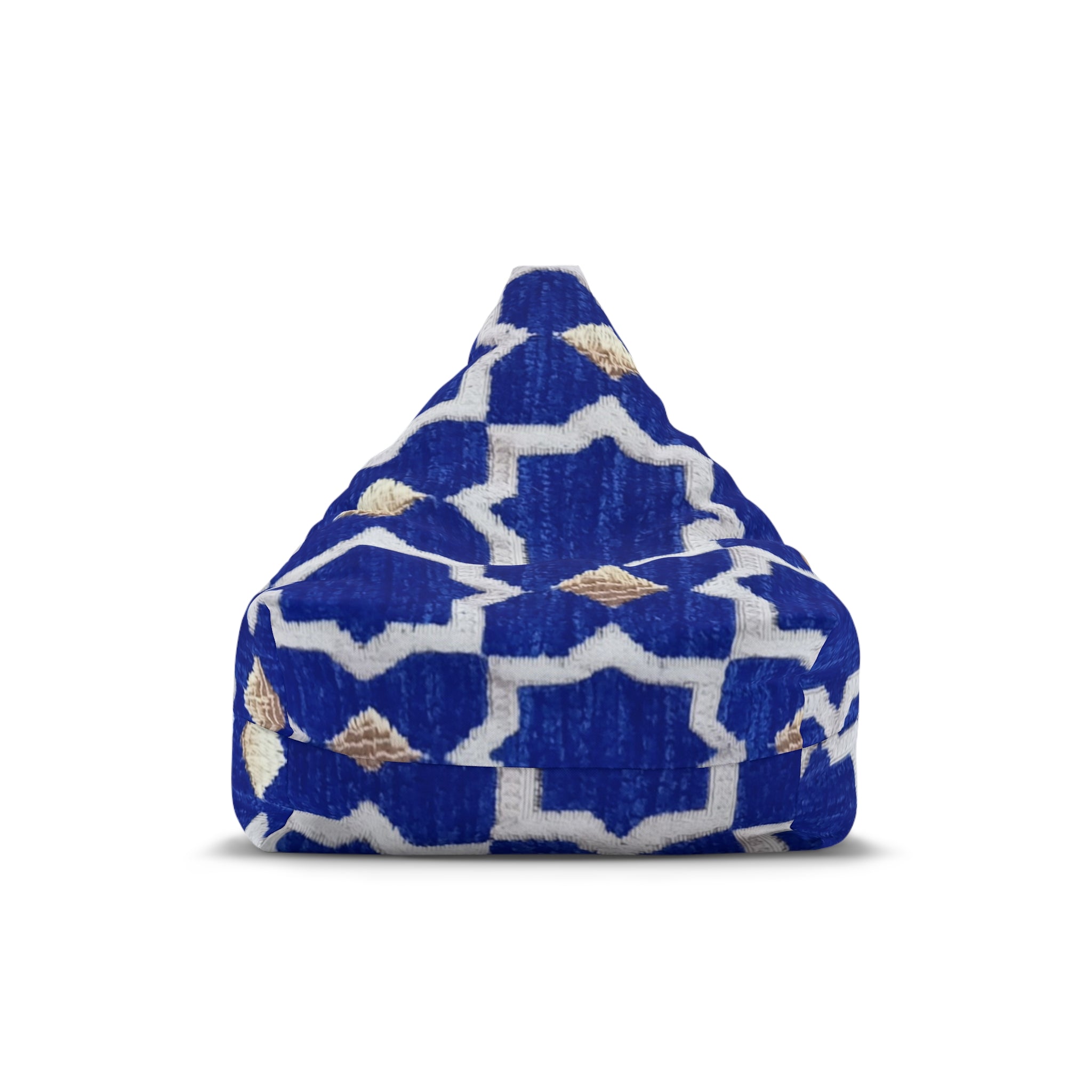 Blue Moroccan Tile Bean Bag Cover | Geometric Pattern