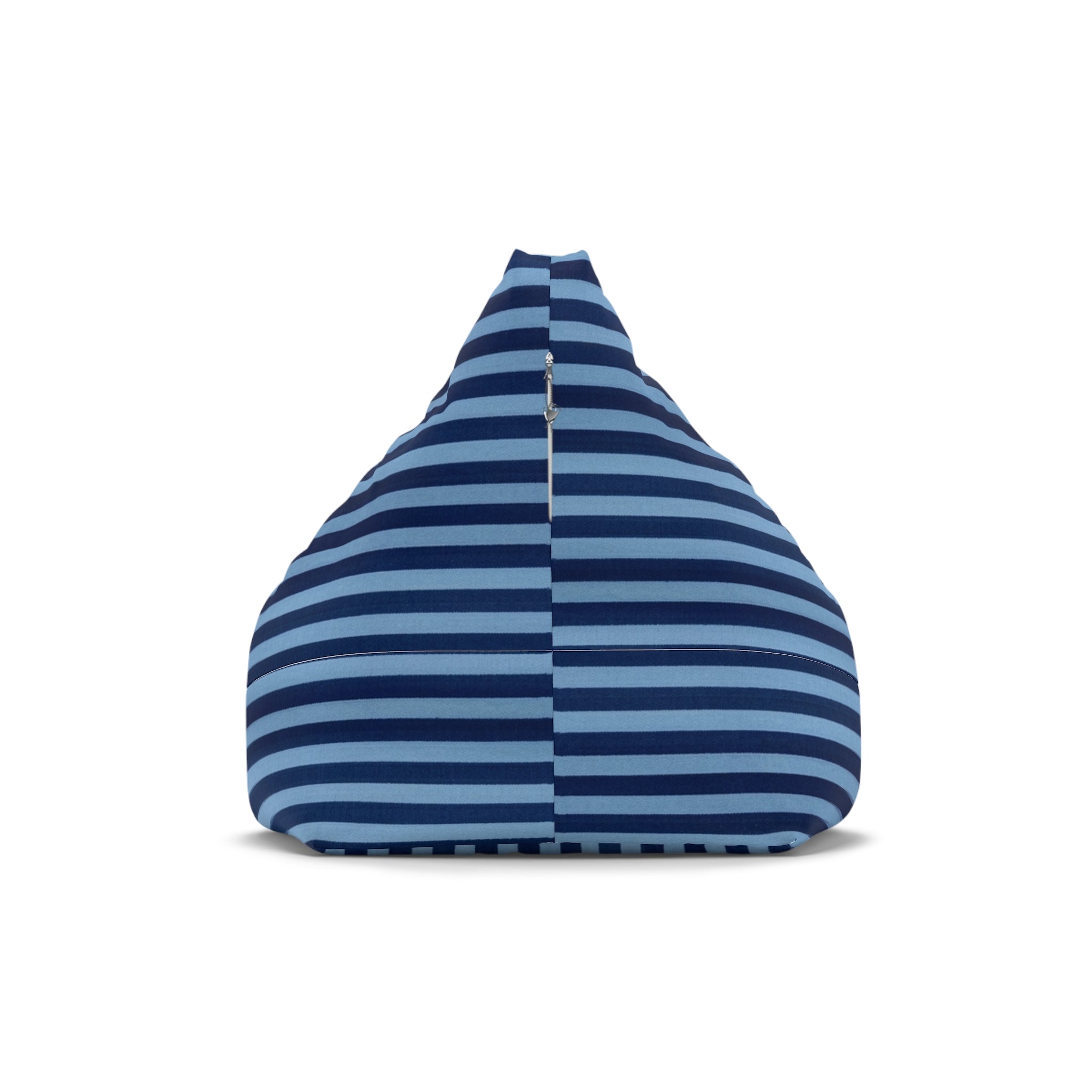 Navy Blue Striped Bean Bag Chair Cover | Removable Zippered Cover