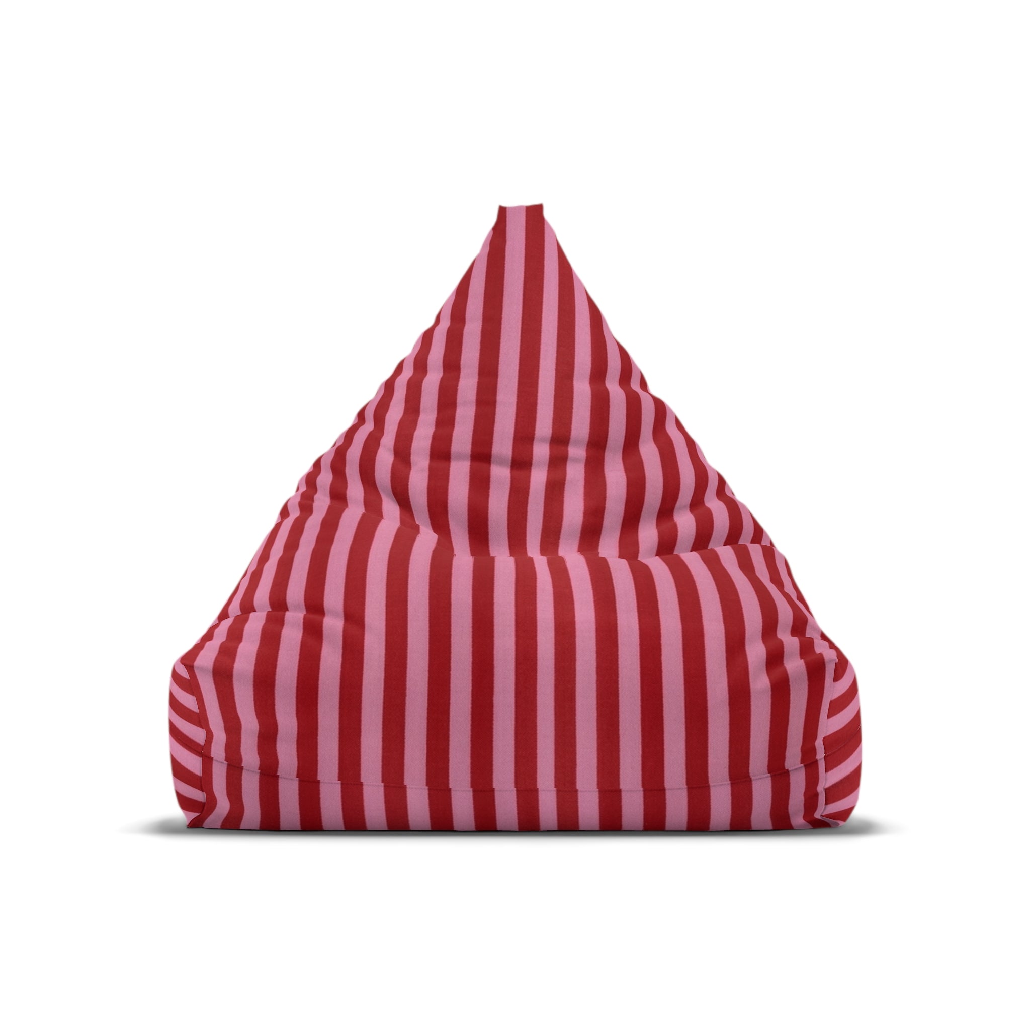 Red and Pink Striped Bean Bag Chair Cover | Candy Stripe Pattern