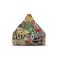 Vintage Collage Bean Bag Chair Cover | Eclectic Floral & Ornament Print
