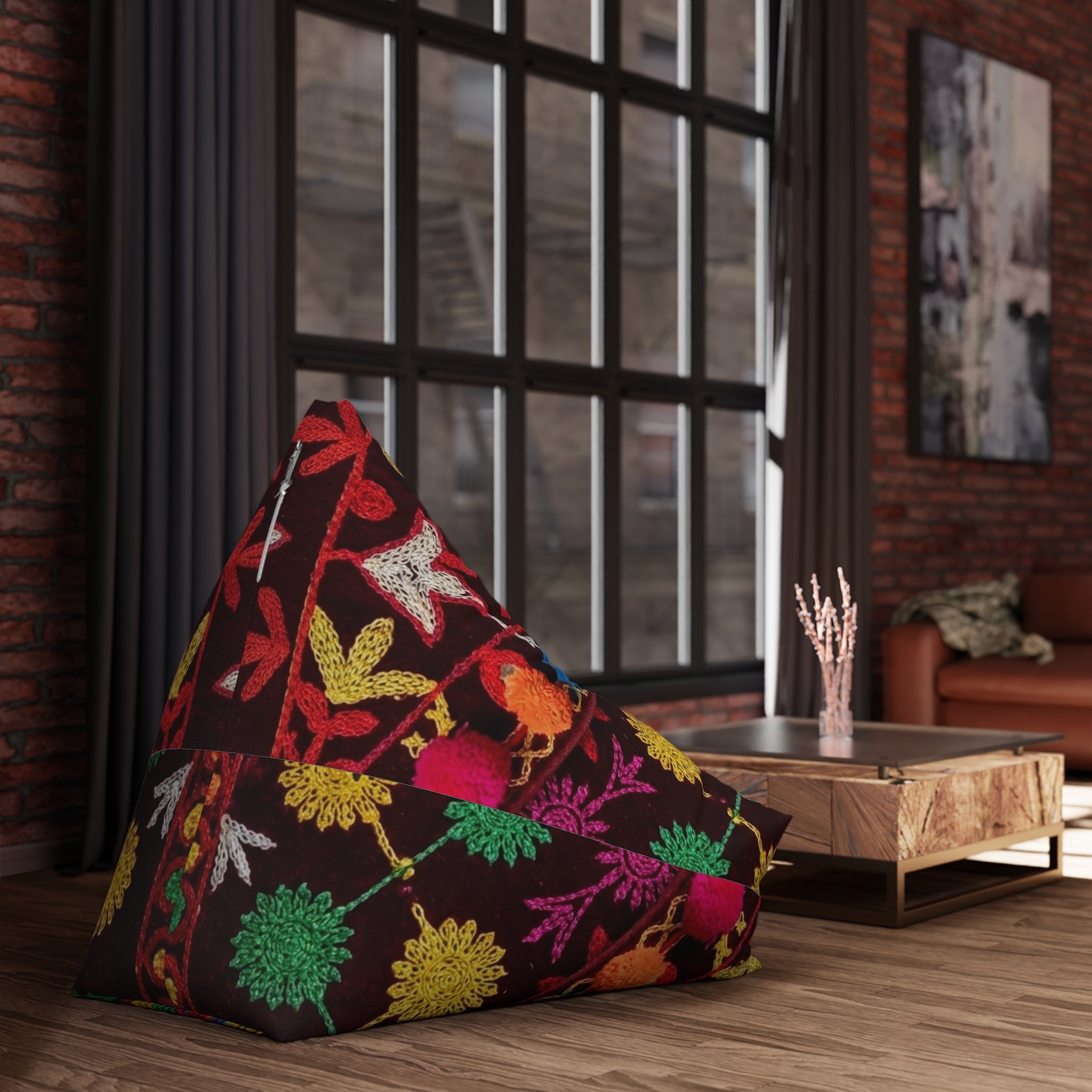 Colorful Floral Bean Bag Chair Cover | Marrakech Design