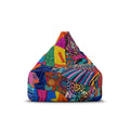 Colorful Patchwork Pattern Bean Bag Chair Cover | Bright Abstract Geometric