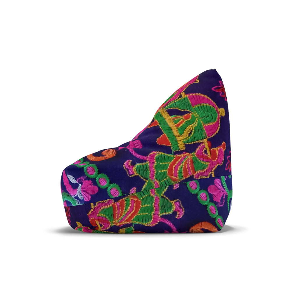 Colorful Folk Dance Pattern Bean Bag Chair Cover | Bright Floral Print