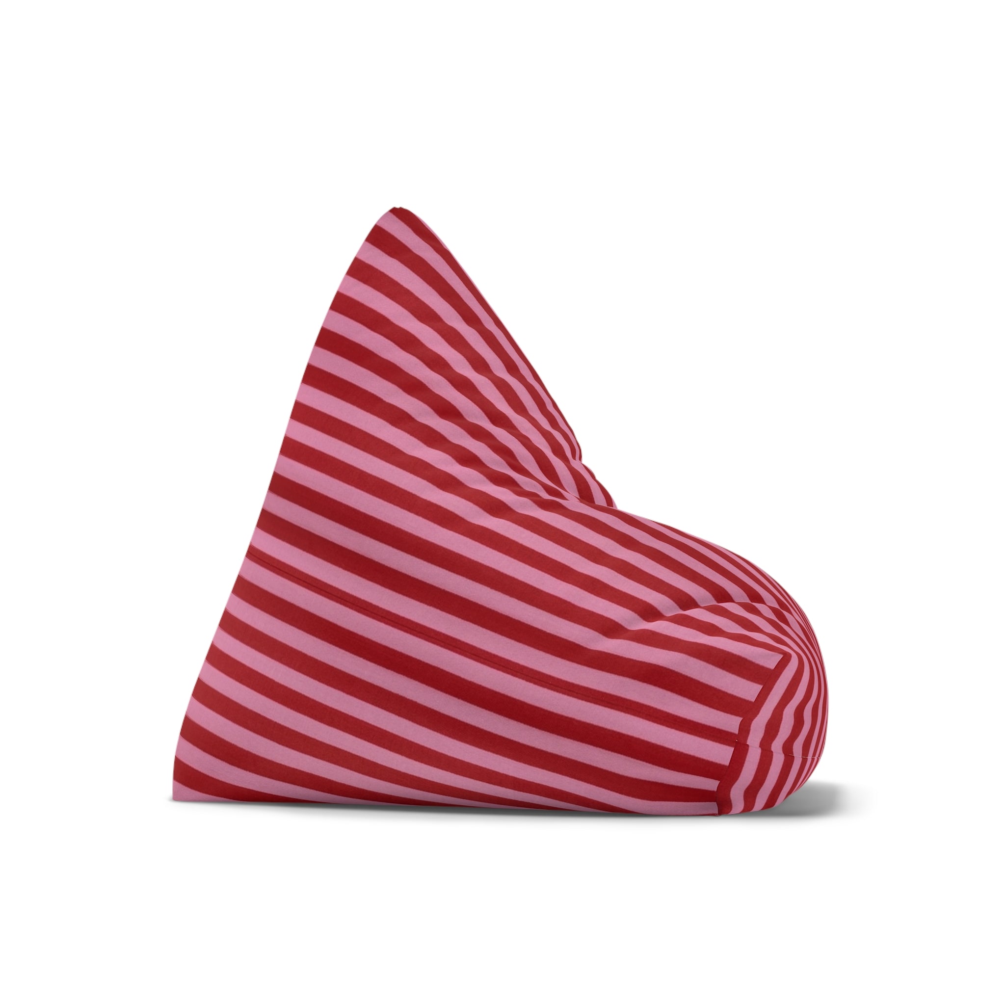 Red and Pink Striped Bean Bag Chair Cover | Candy Stripe Pattern