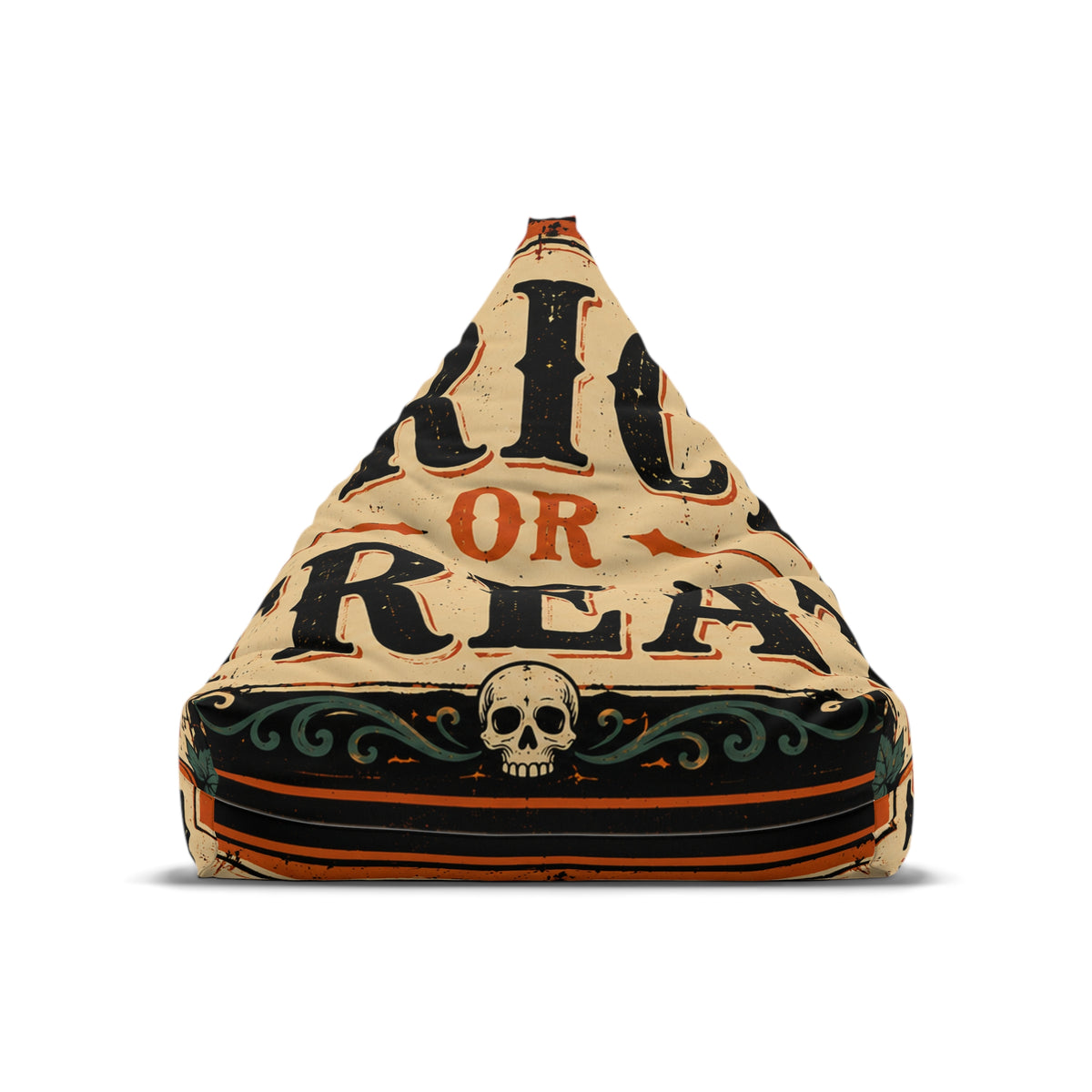 Bean Bag Cover — Vintage Halloween 'Trick or Treat' Skull Design