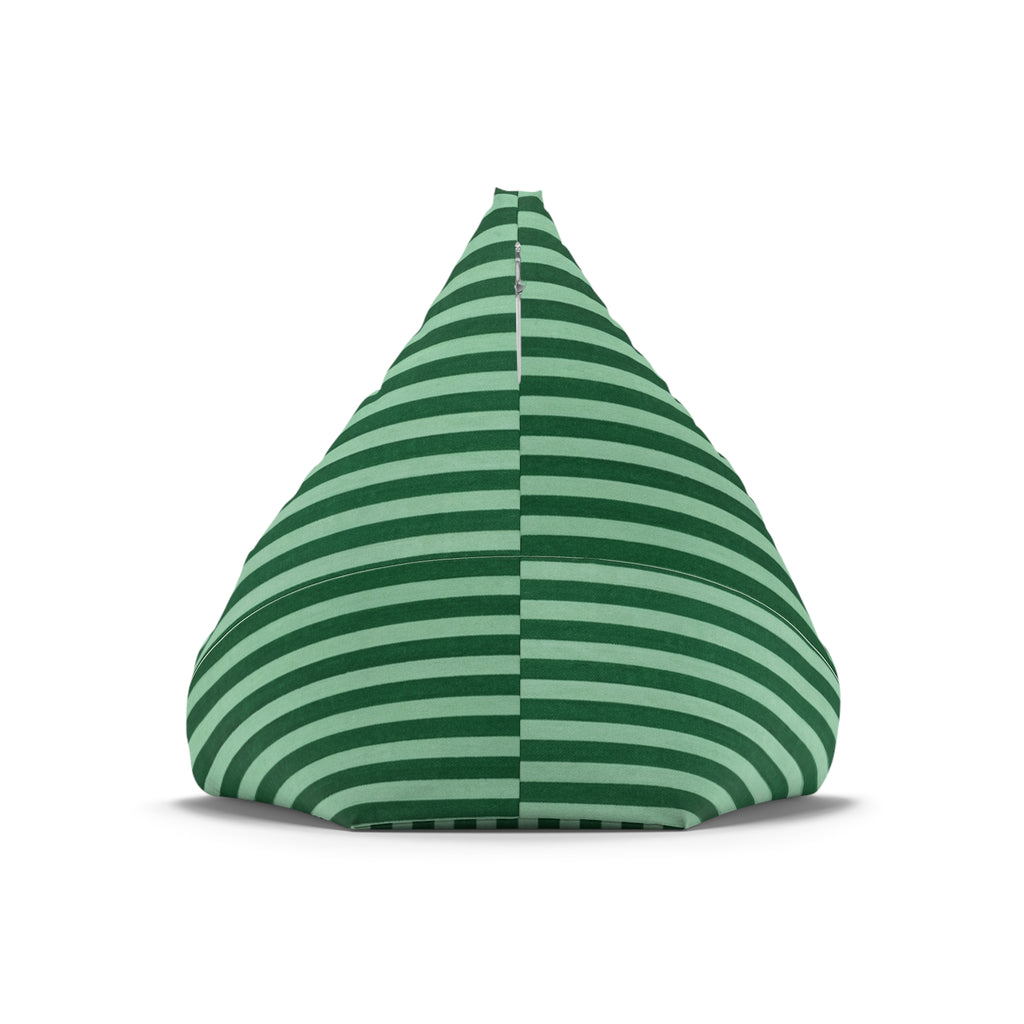 Green Stripe Pattern Bean Bag Chair Cover | Coastal, Nautical Accent