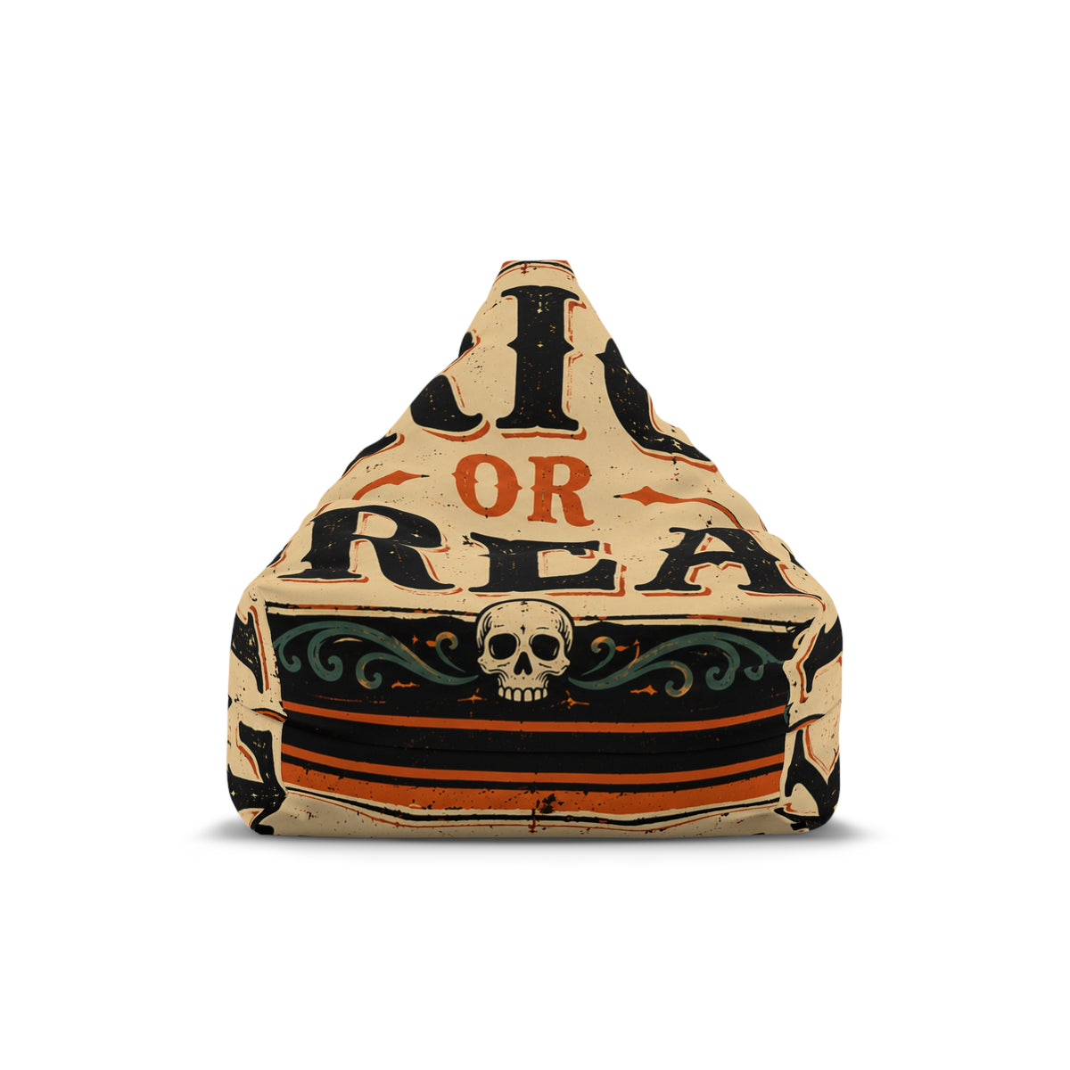 Bean Bag Cover — Vintage Halloween 'Trick or Treat' Skull Design