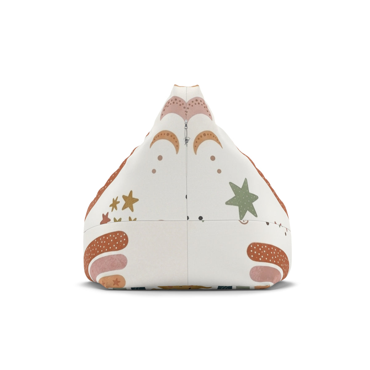 Rainbow Sun Moon Stars Bean Bag Chair Cover | Retro Earth Tones