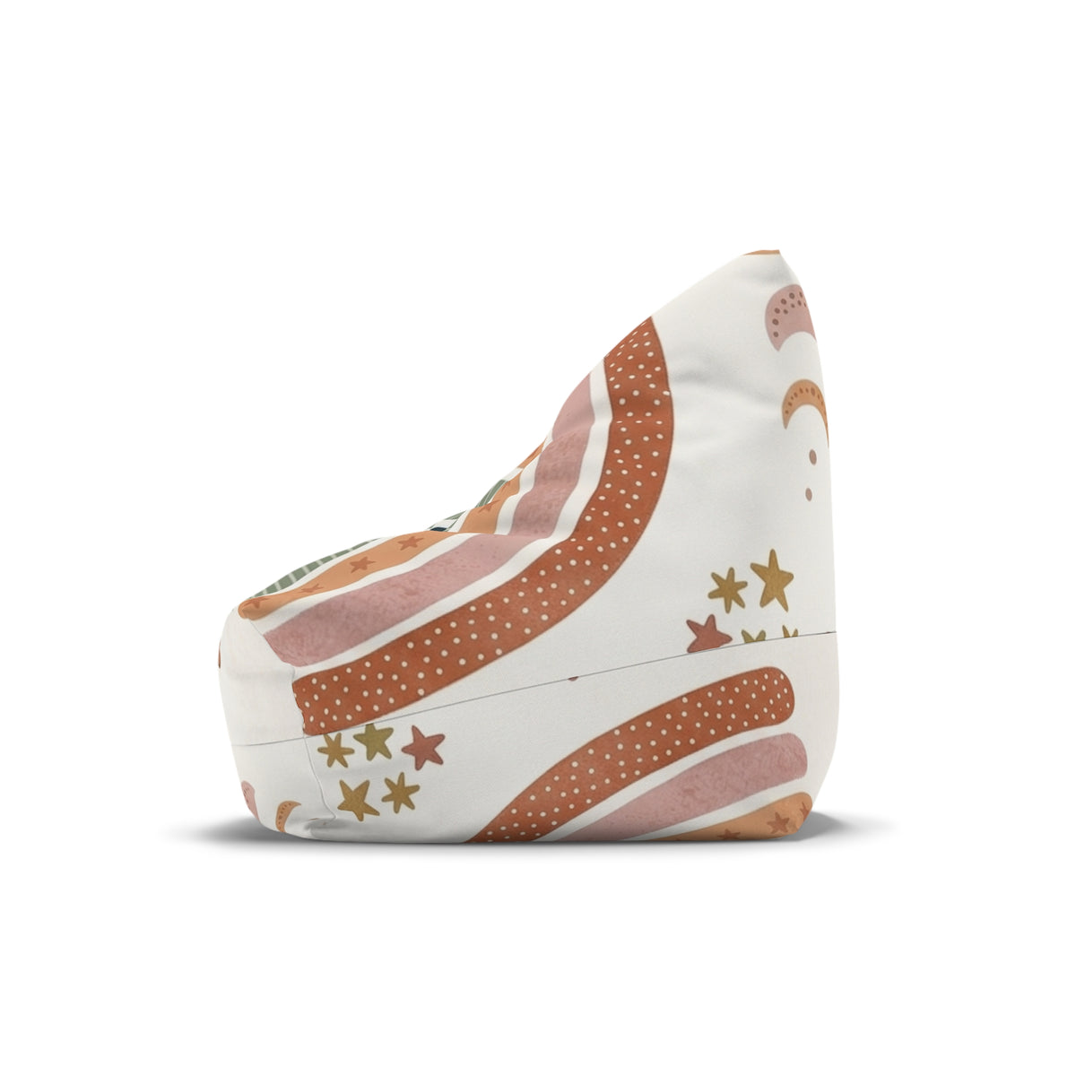 Rainbow Sun Moon Stars Bean Bag Chair Cover | Retro Earth Tones