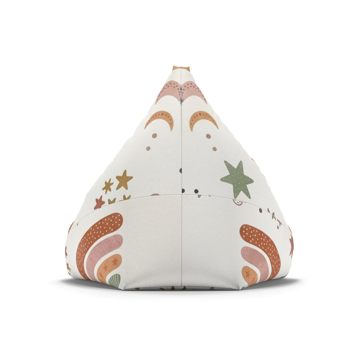 Rainbow Sun Moon Stars Bean Bag Chair Cover | Retro Earth Tones