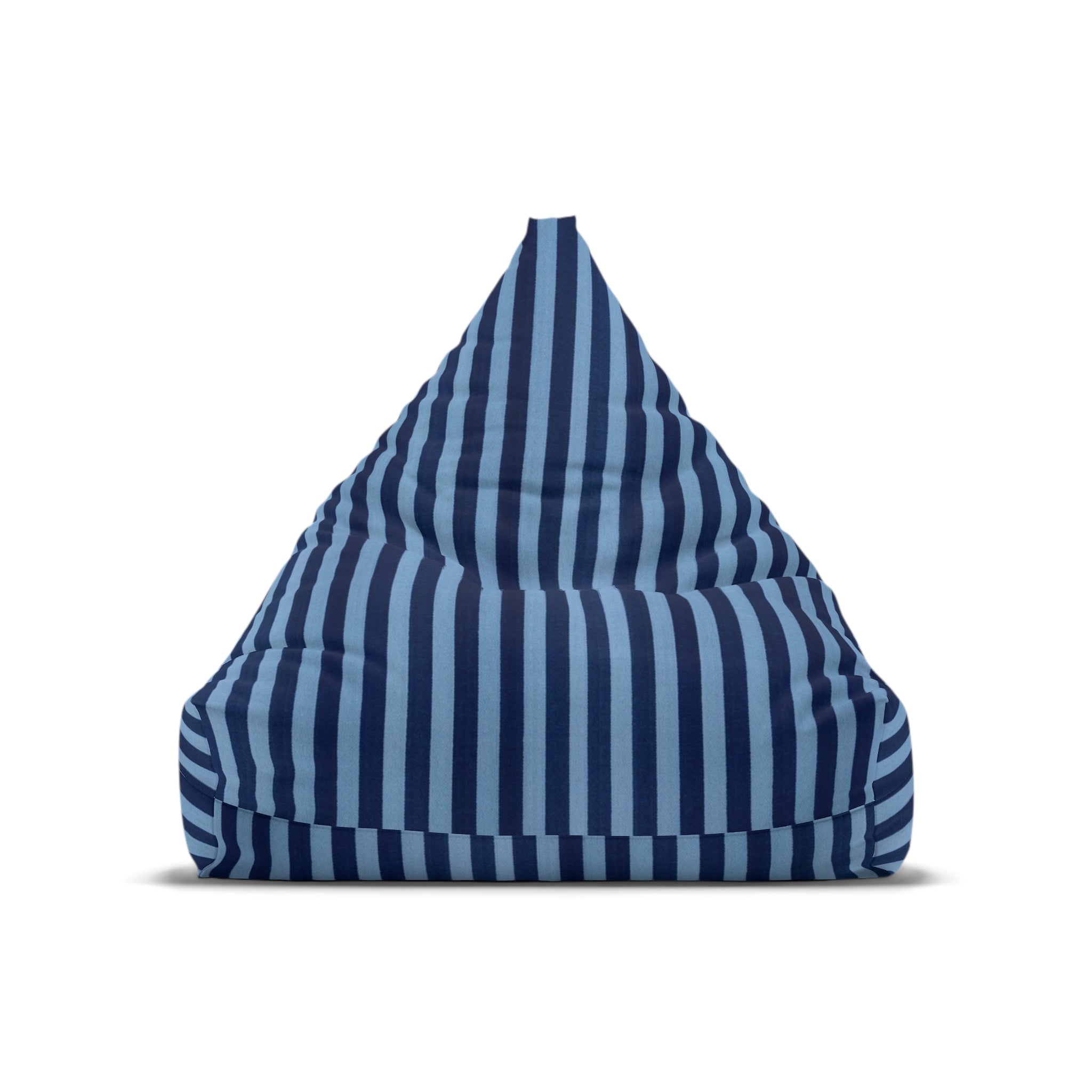 Navy Blue Striped Bean Bag Chair Cover | Removable Zippered Cover