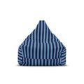 Navy Blue Striped Bean Bag Chair Cover | Removable Zippered Cover