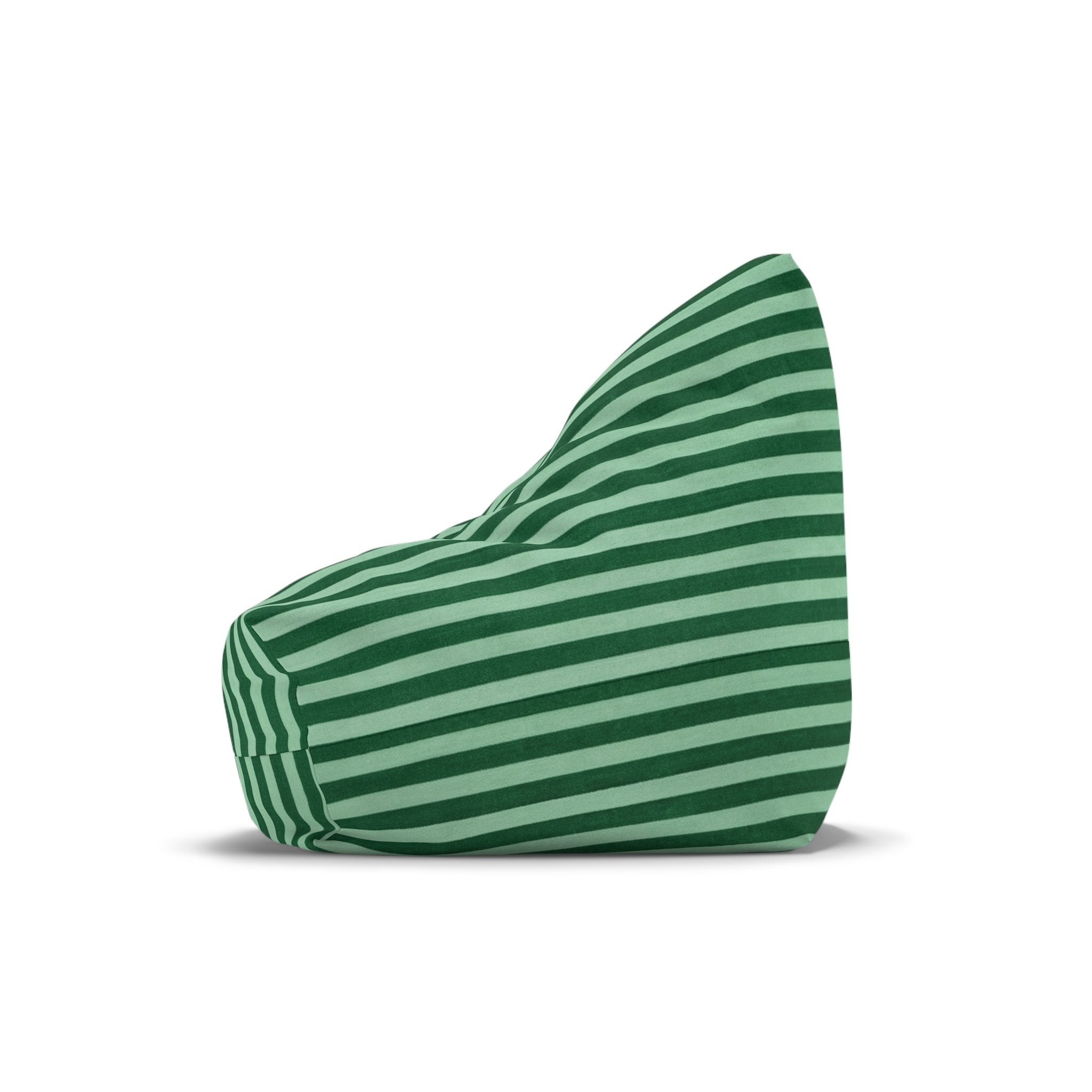 Green Stripe Pattern Bean Bag Chair Cover | Coastal, Nautical Accent