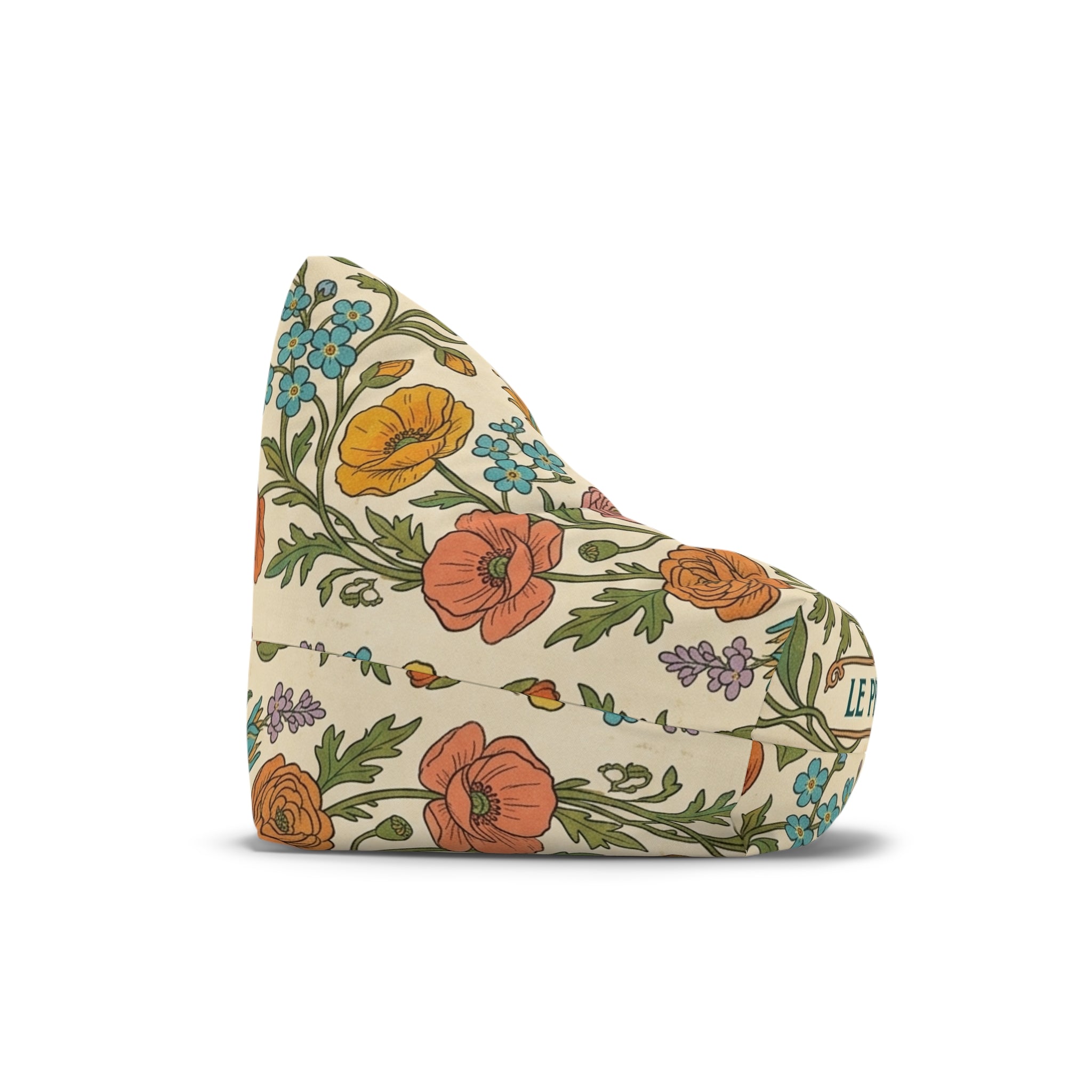 Le Printemps Floral Pattern Bean Bag Chair Cover | Vintage Botanical Design