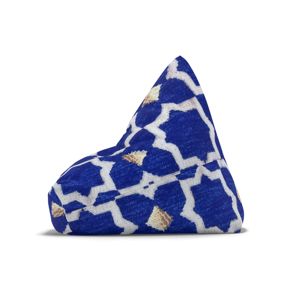 Blue Moroccan Tile Bean Bag Cover | Geometric Pattern
