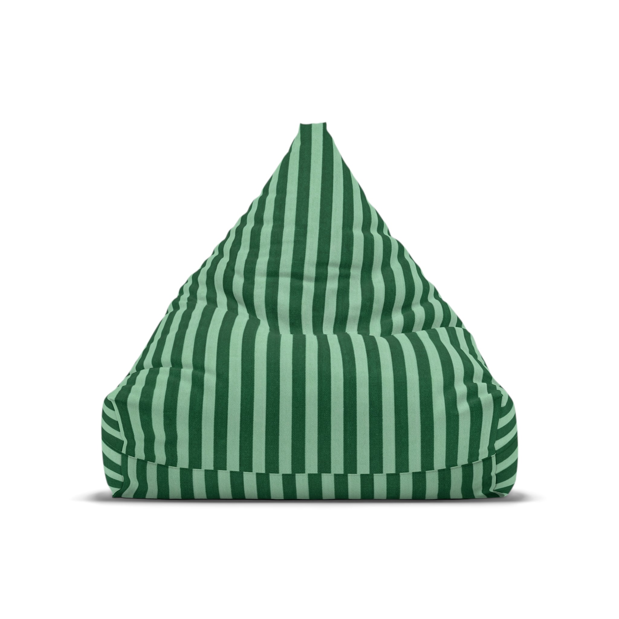 Green Stripe Pattern Bean Bag Chair Cover | Coastal, Nautical Accent