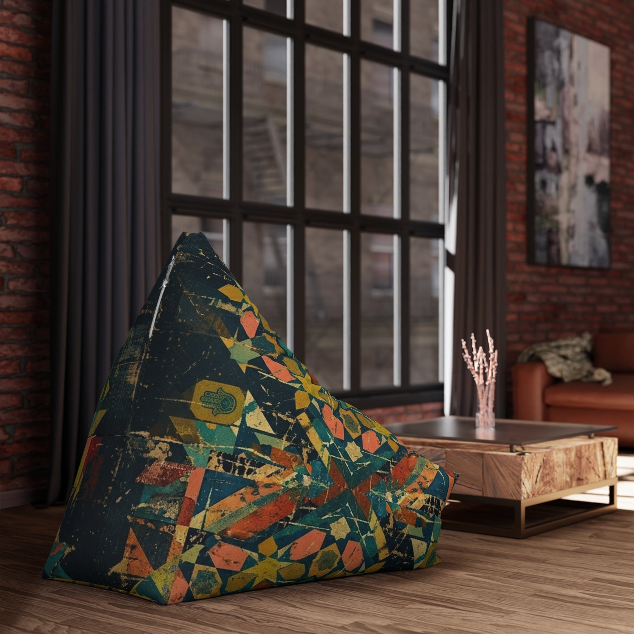 Bohemian Mandala Bean Bag Chair Cover | Vintage Geometric Pattern