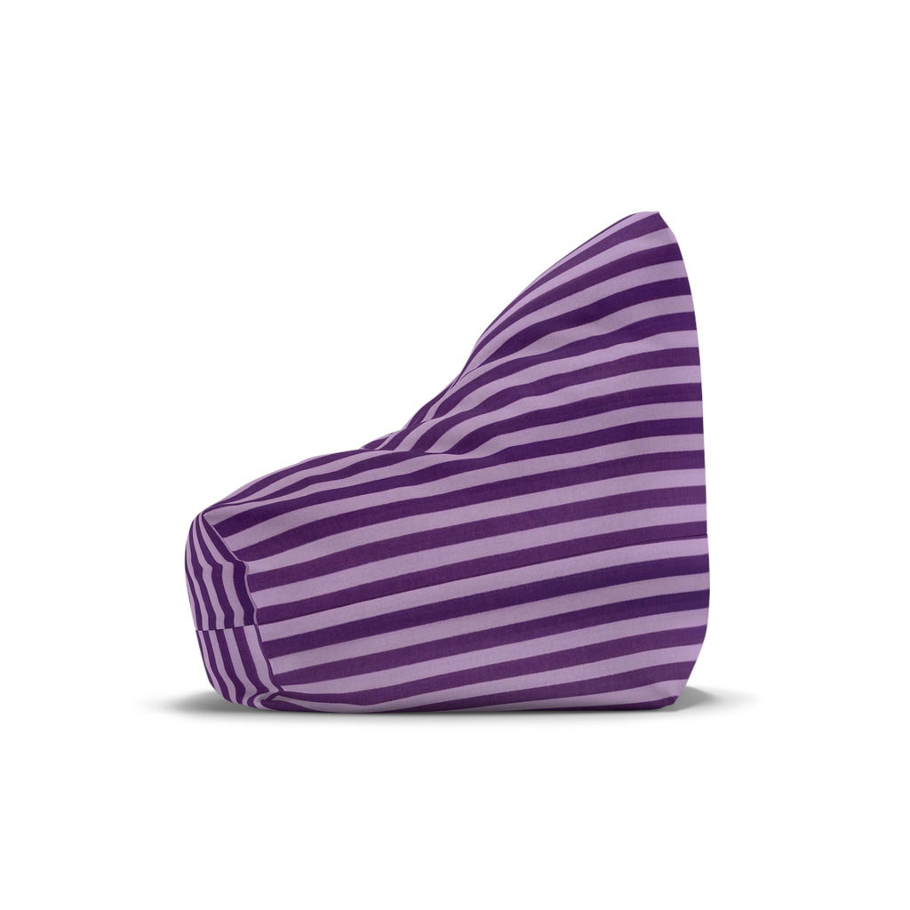 Purple Striped Bean Bag Chair Cover | Lavender Plum Stripe Pattern