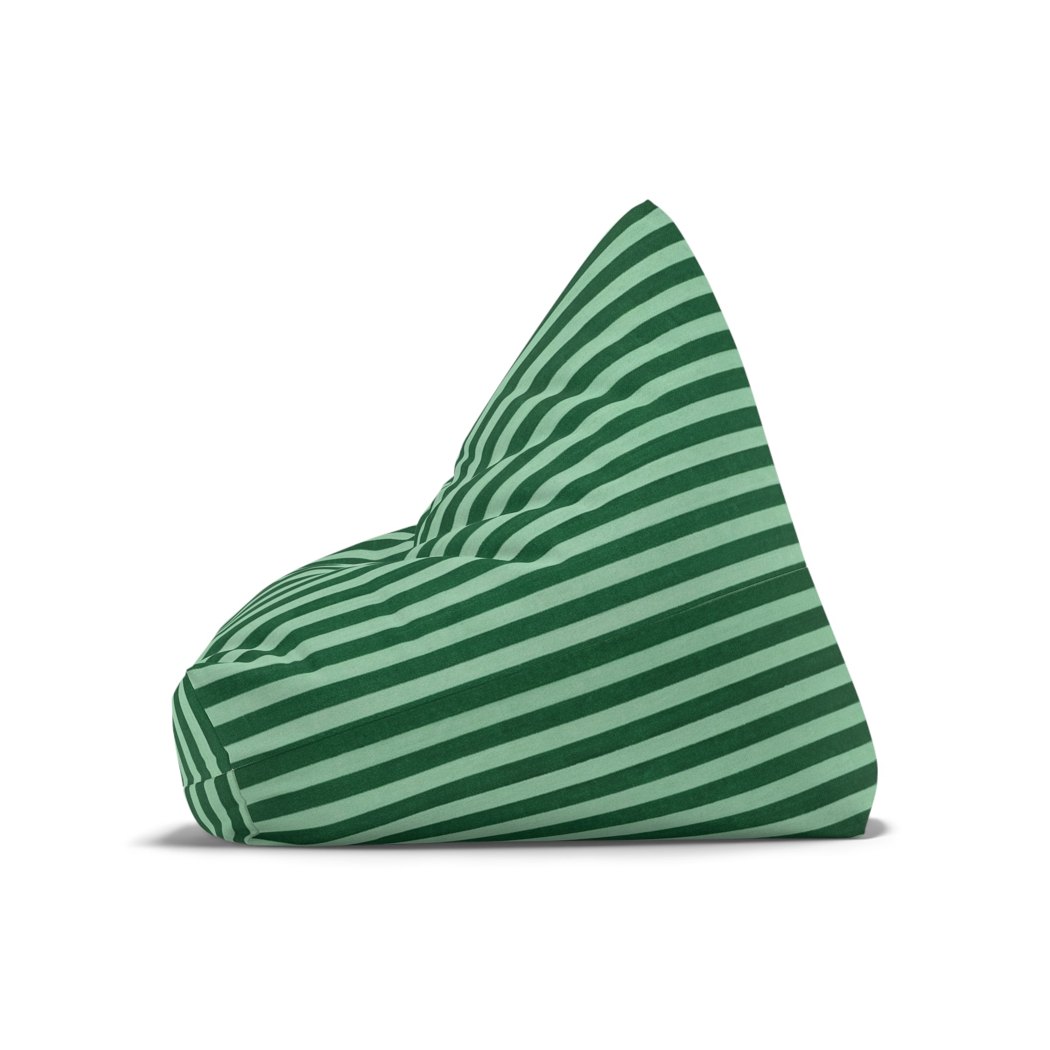 Green Stripe Pattern Bean Bag Chair Cover | Coastal, Nautical Accent