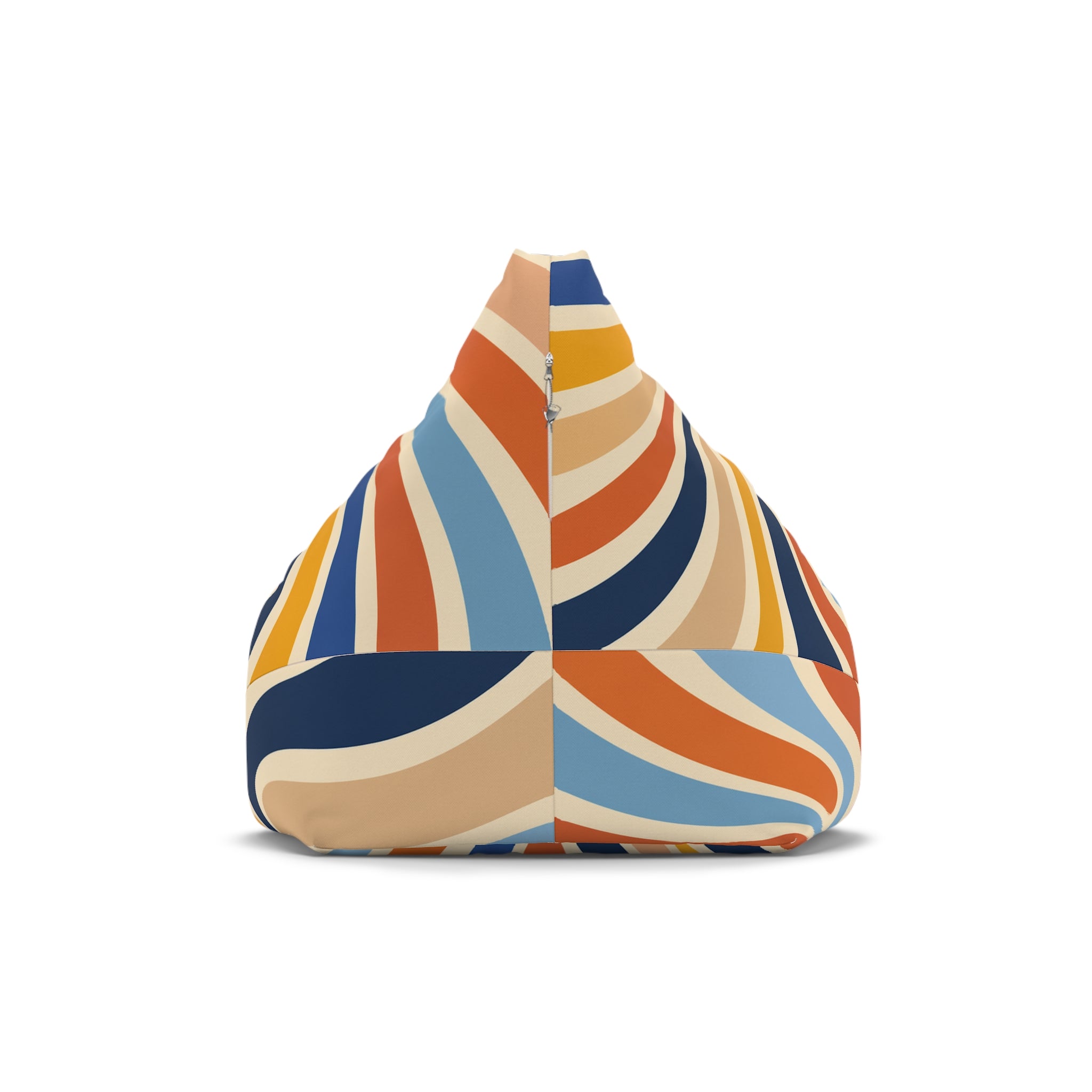 Retro Sunburst Bean Bag Cover – 70s Wavy Stripes Accent