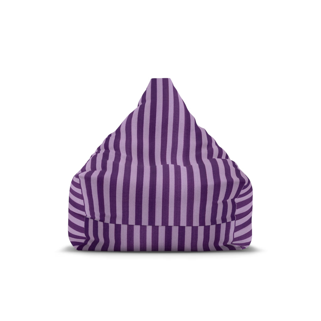 Purple Striped Bean Bag Chair Cover | Lavender Plum Stripe Pattern