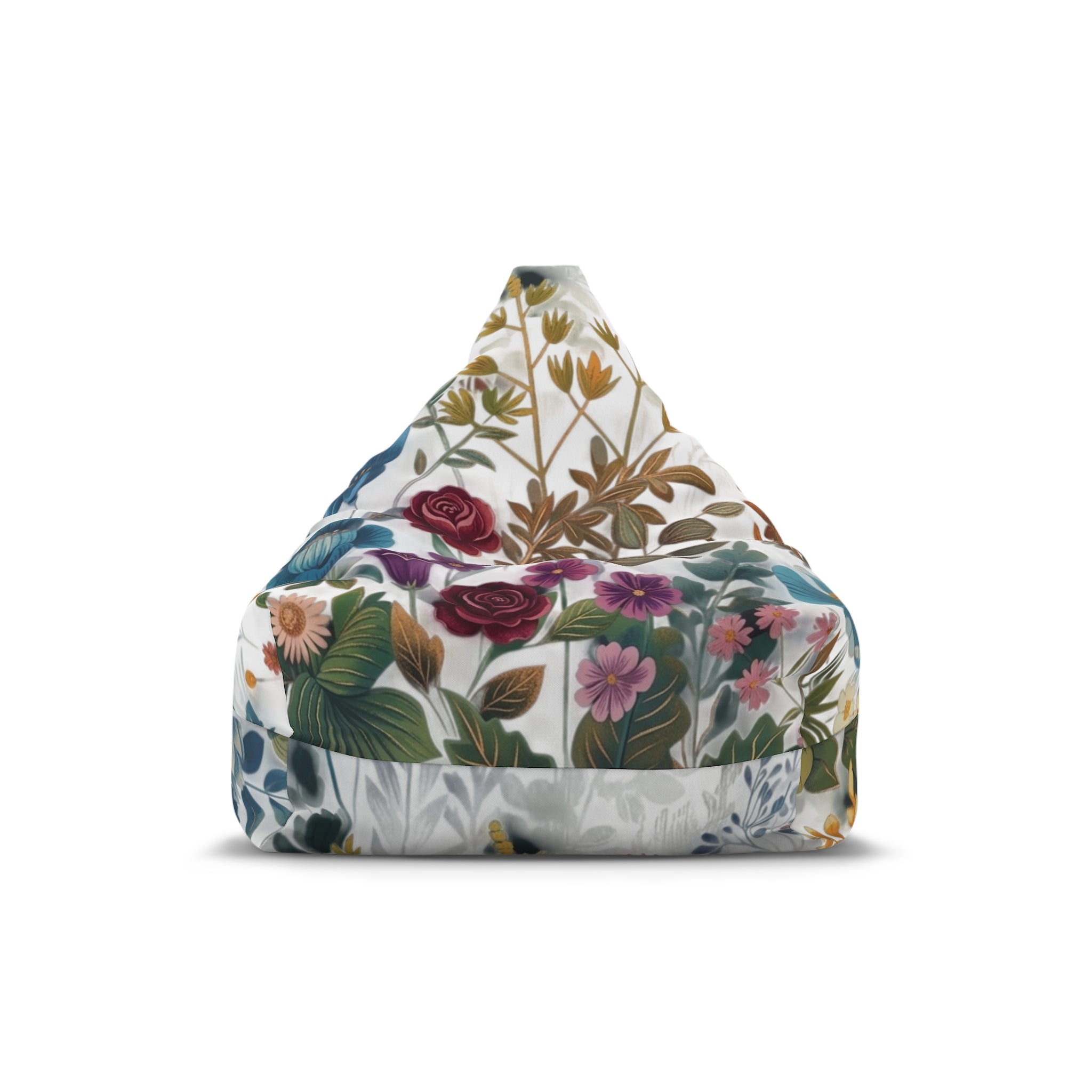 Vintage Floral Pattern Bean Bag Chair Cover | Botanical Flower Print