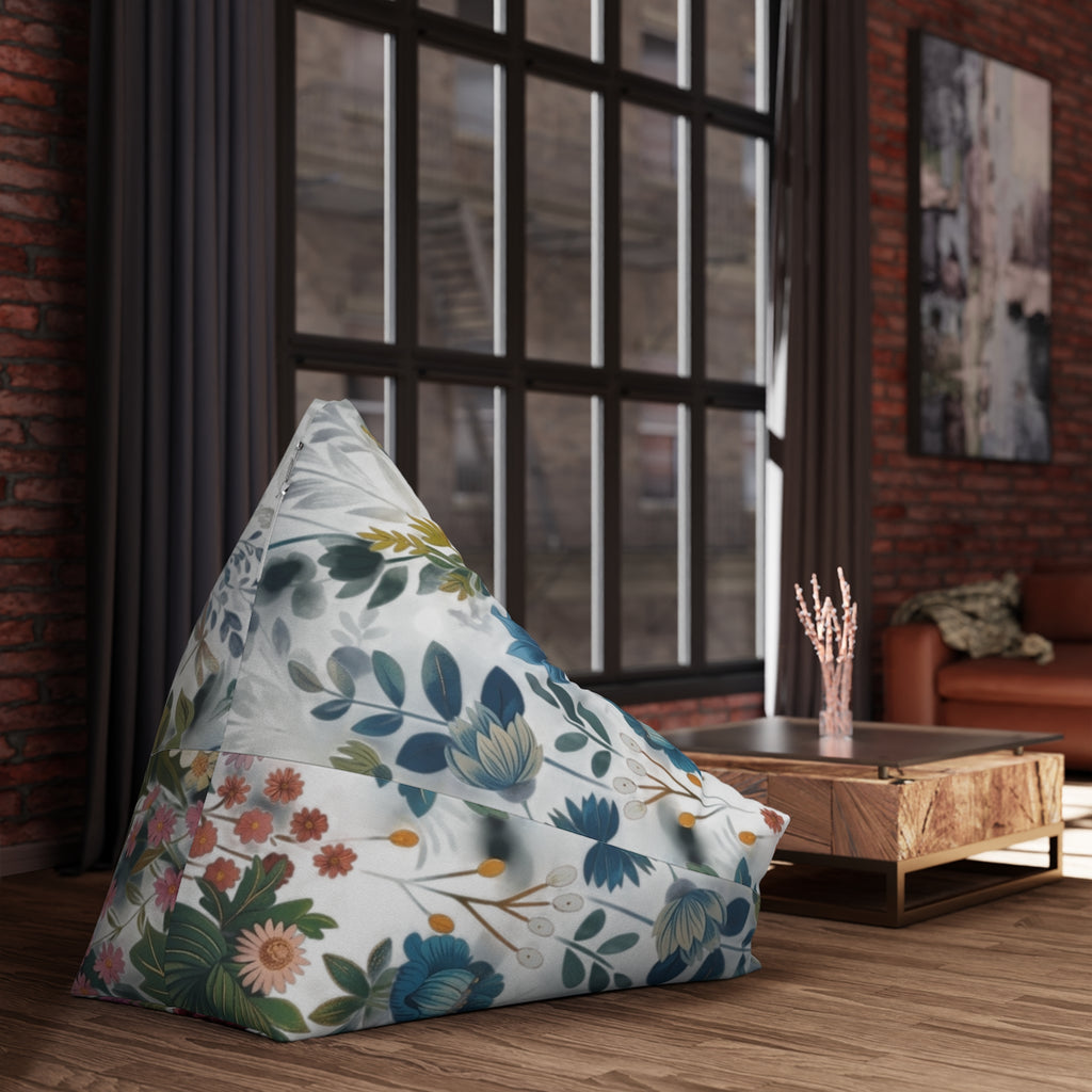 Vintage Floral Pattern Bean Bag Chair Cover | Botanical Flower Print
