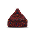 Red Persian Pattern Bean Bag, Boho Kilim Floor Pouf Cover
