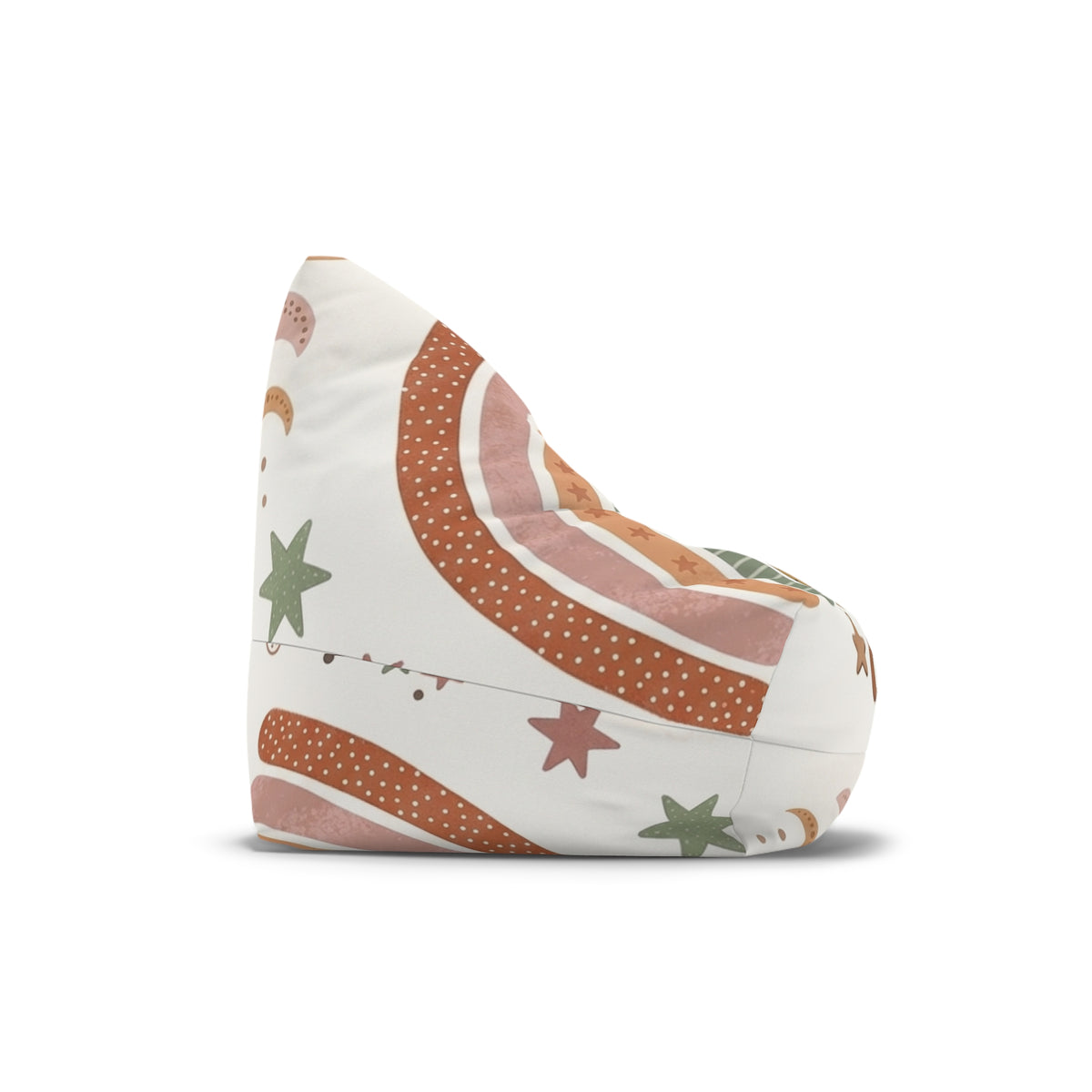 Rainbow Sun Moon Stars Bean Bag Chair Cover | Retro Earth Tones