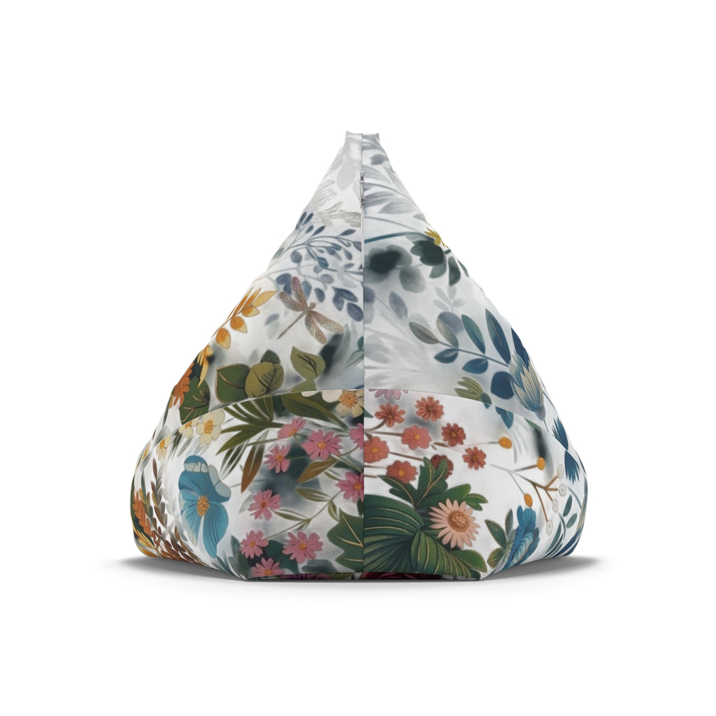 Vintage Floral Pattern Bean Bag Chair Cover | Botanical Flower Print