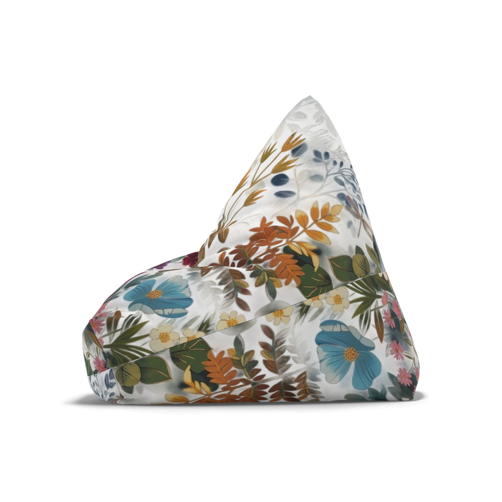 Vintage Floral Pattern Bean Bag Chair Cover | Botanical Flower Print