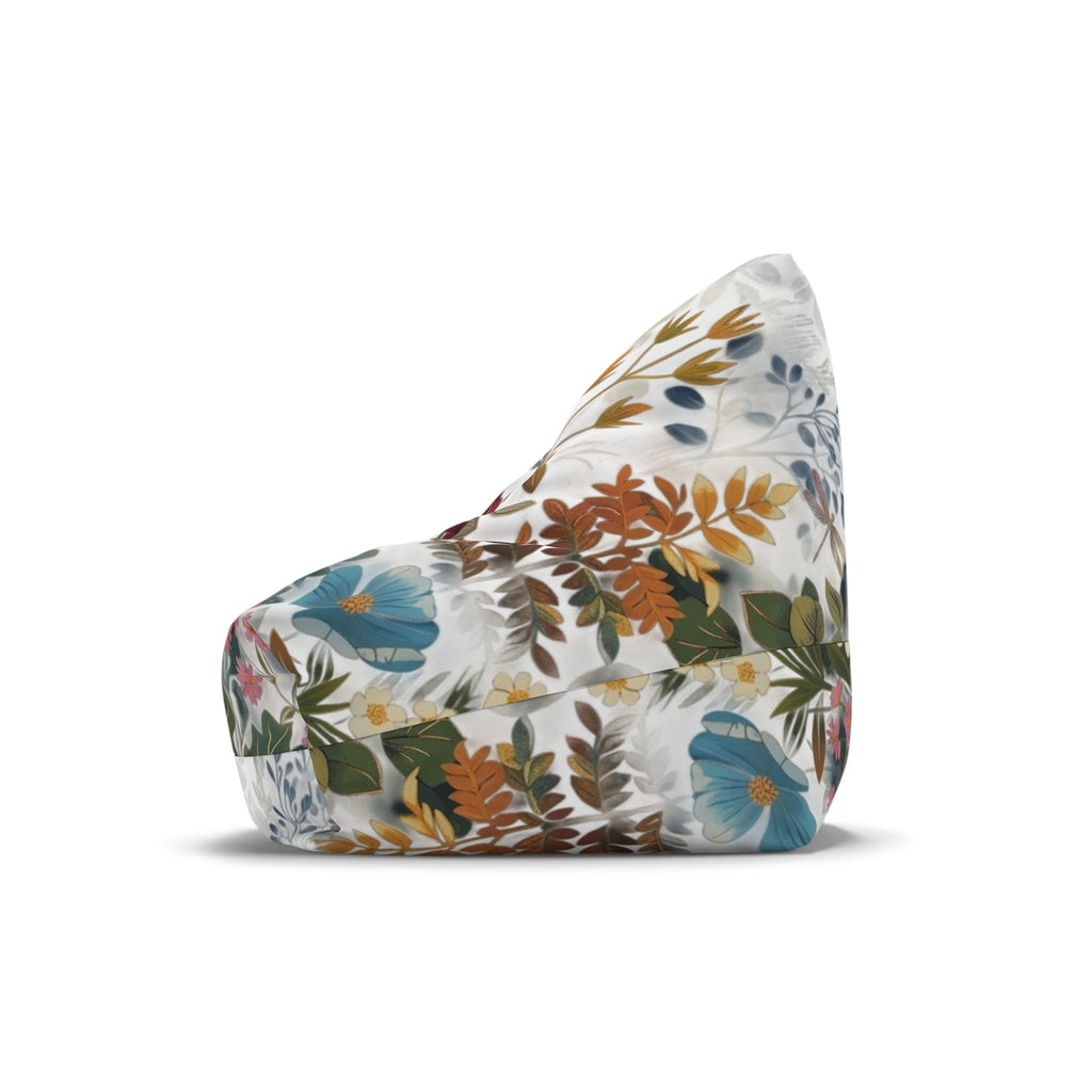 Vintage Floral Pattern Bean Bag Chair Cover | Botanical Flower Print